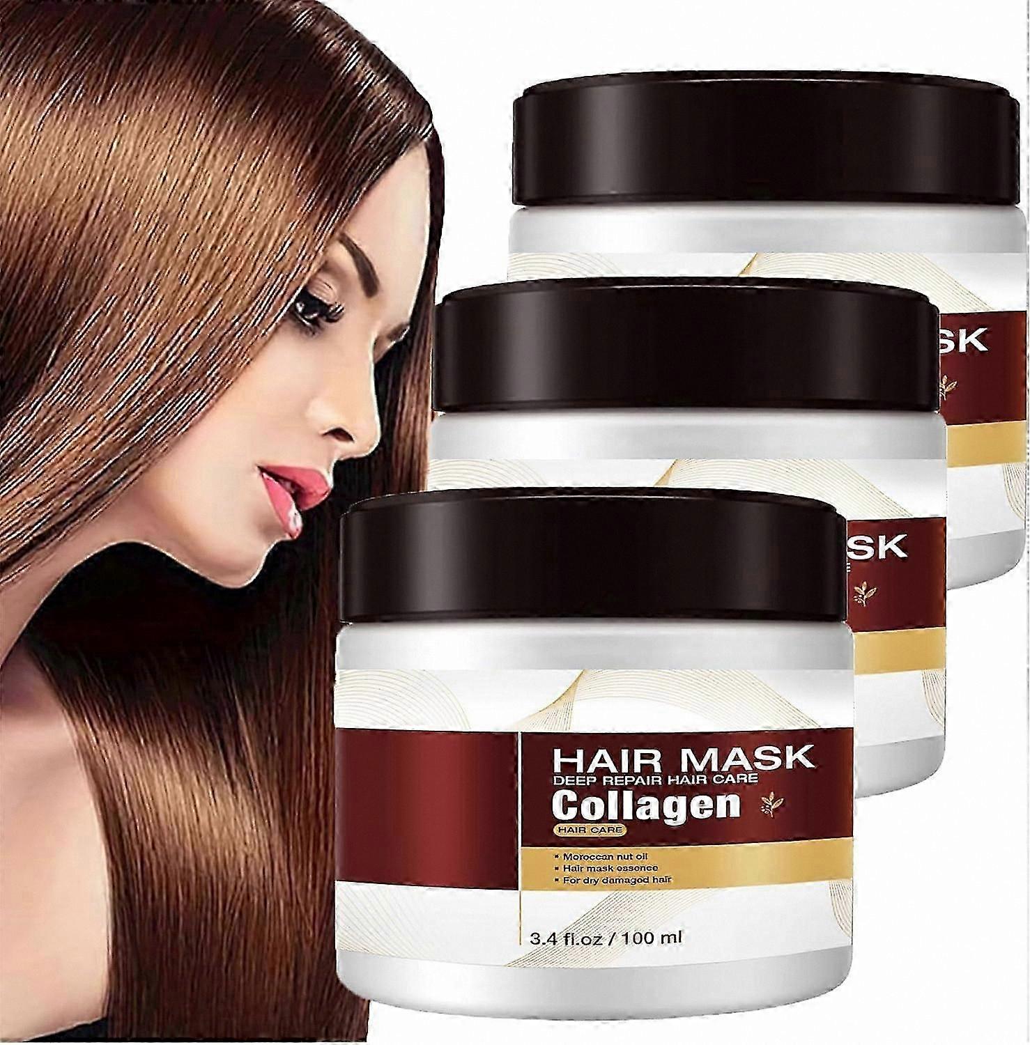 Argan Oil Infused Collagen Hair Mask for Dry and Damaged Hair, 100ml Deep Repair Conditioner Treatment