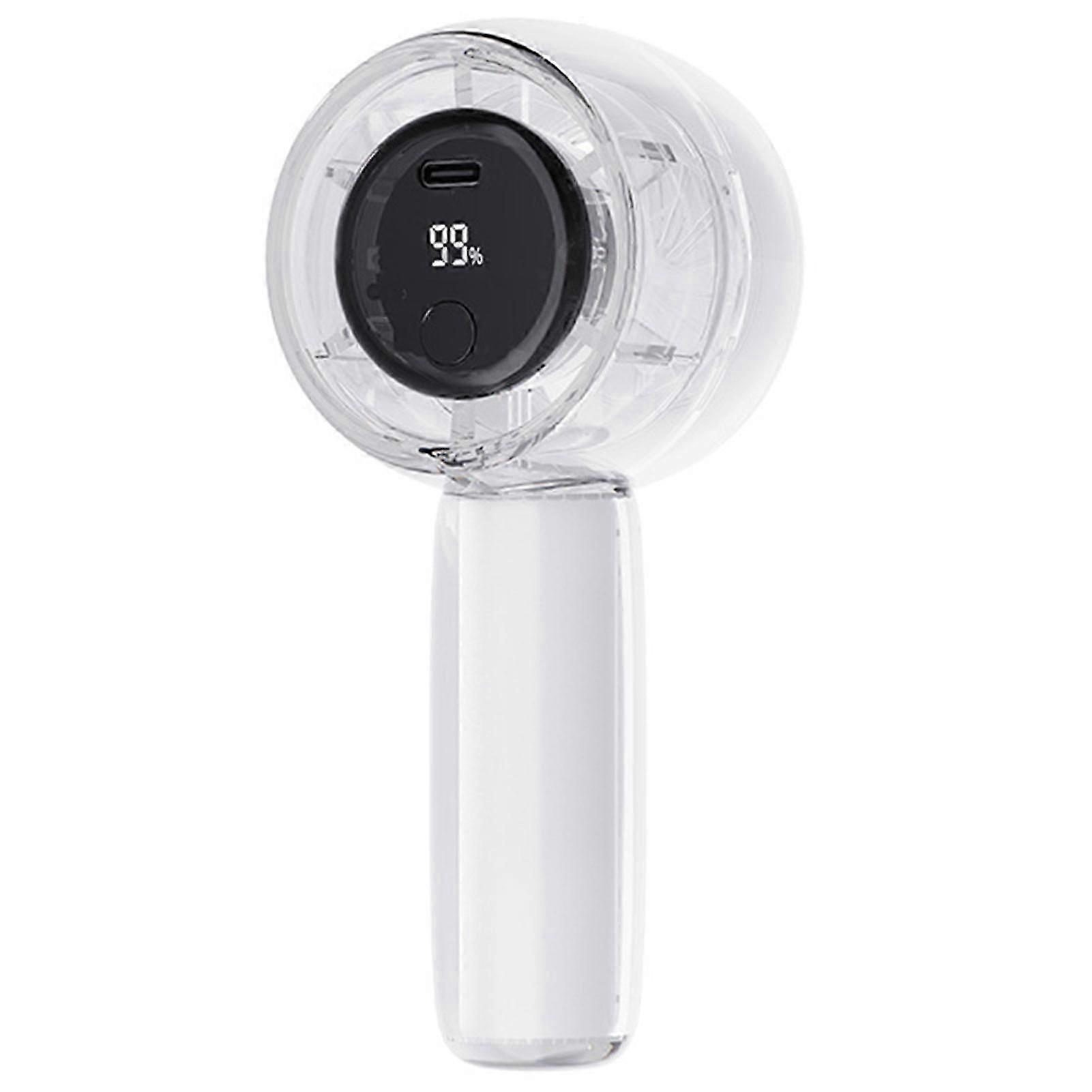 Travel Size Cooling Fan With Digital Battery Indicator Unique Transparent High-Speed Design for Office Travel Home Use