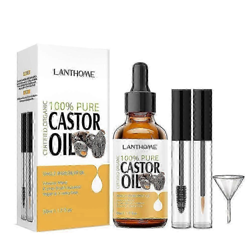 Castor Oil for Eyelash and Hair Growth, 100% Pure Organic Cold Pres...