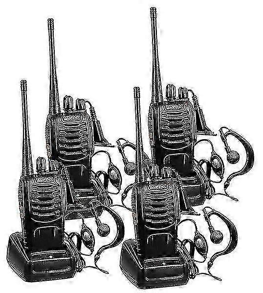 Rechargeable Long Range Two-way Radios With Earpiece 2-4 Pack Uhf 400-470mhz Walkie Talkies Li-ion Battery And Charger Included