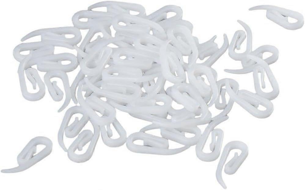 50pcs Curtain Hanging Hooks Ring Window Curtain Hanger Hooks White Plastic