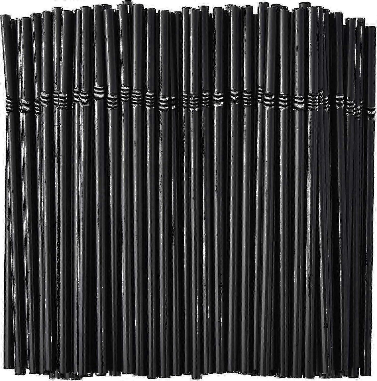 500-Pack Black Flexible Drinking Straws, Plastic Disposable Bendy S...