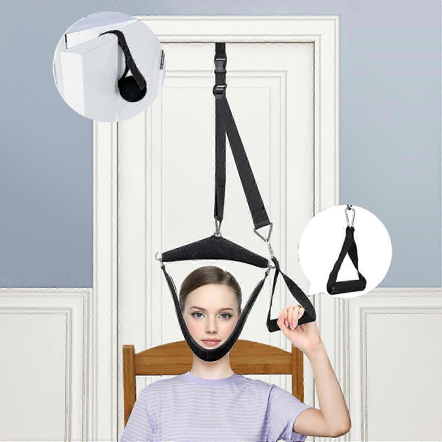 Home neck traction device over door