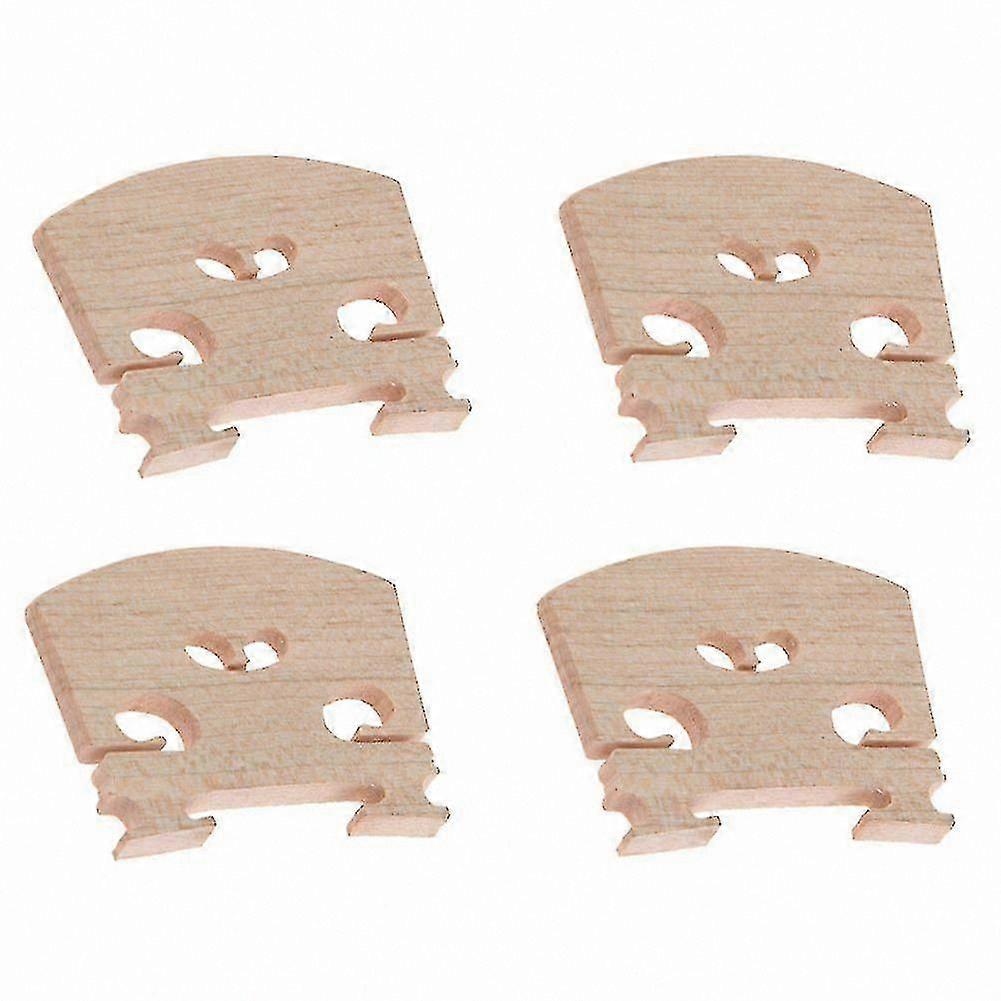 4/4 Size Maple Violin Bridge Set, 5 Pieces Replacement Parts for String InstrumentsWood color