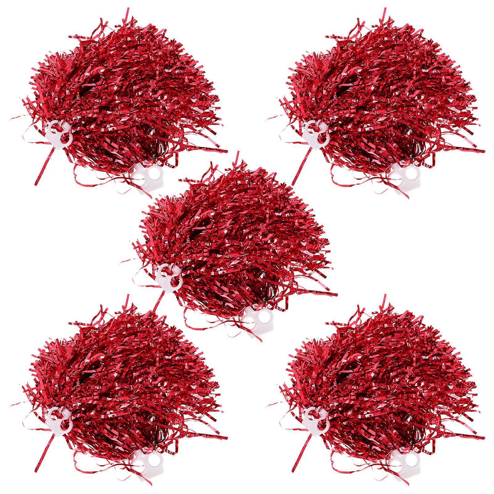 Pom Poms Cheerleading Red 33.00X5.00X5.00CM For Dancers Performance Props 10Pcs