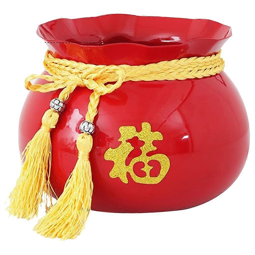 Red Iron Flower Bucket for Storage Use with Smooth Surface Easy to Clean Durably Made 10.24x9.84x15.75 Inches