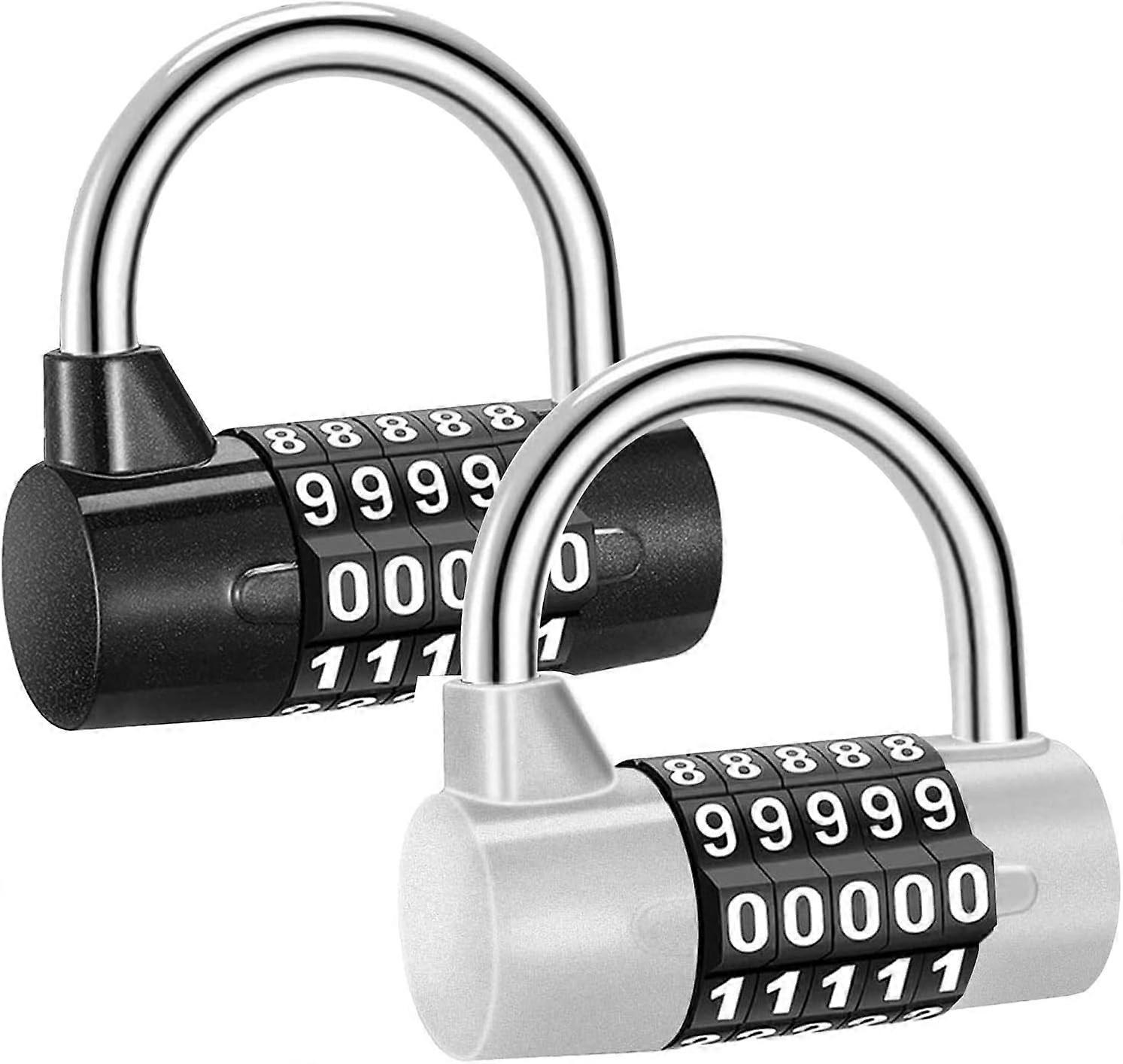 2 Pack 5 Digit Combination Padlock with Digit Code for Gym, Cabinet and Storage 13Treize