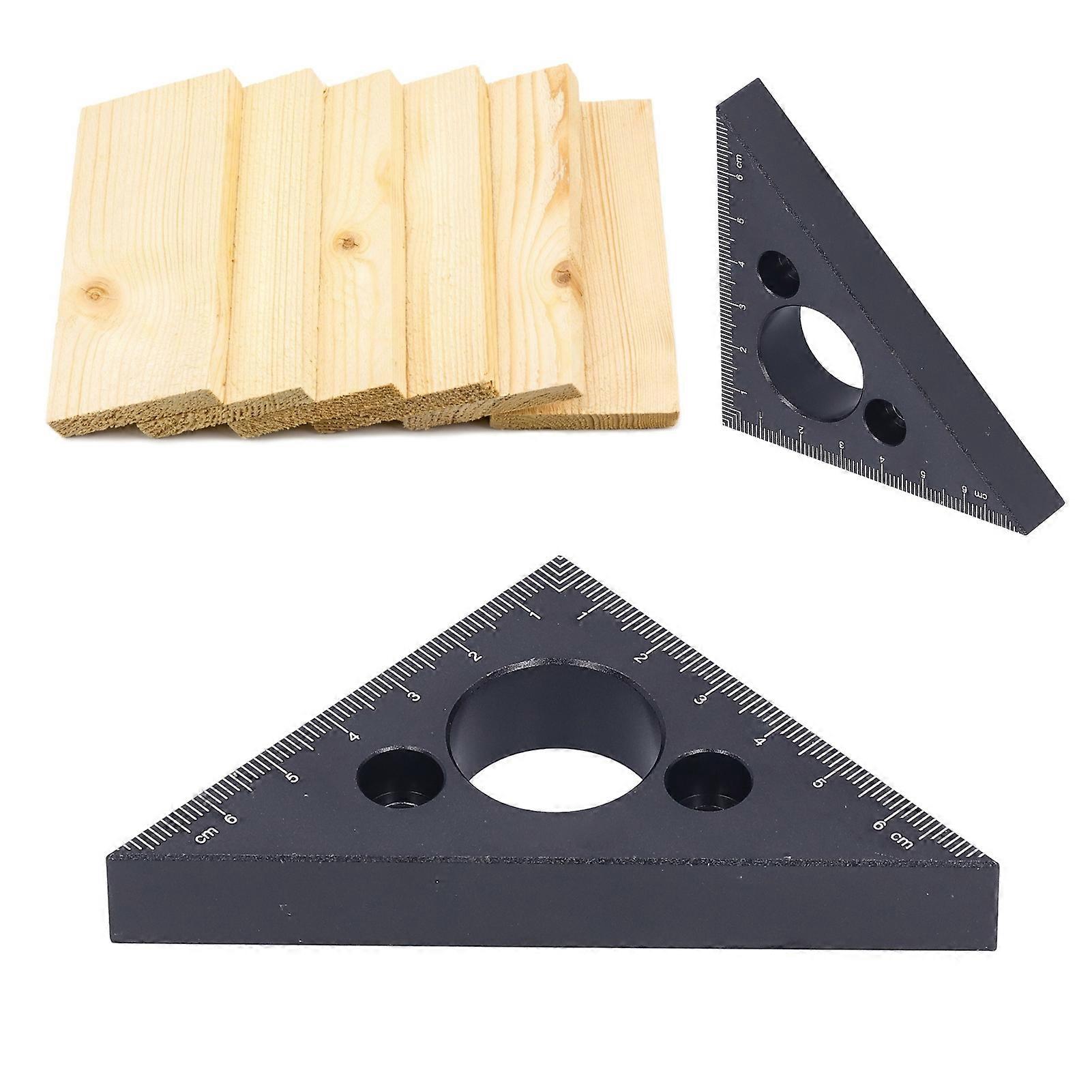 Right Angle Ruler Aluminum Alloy 0-6cm Thickened Triangular Tool