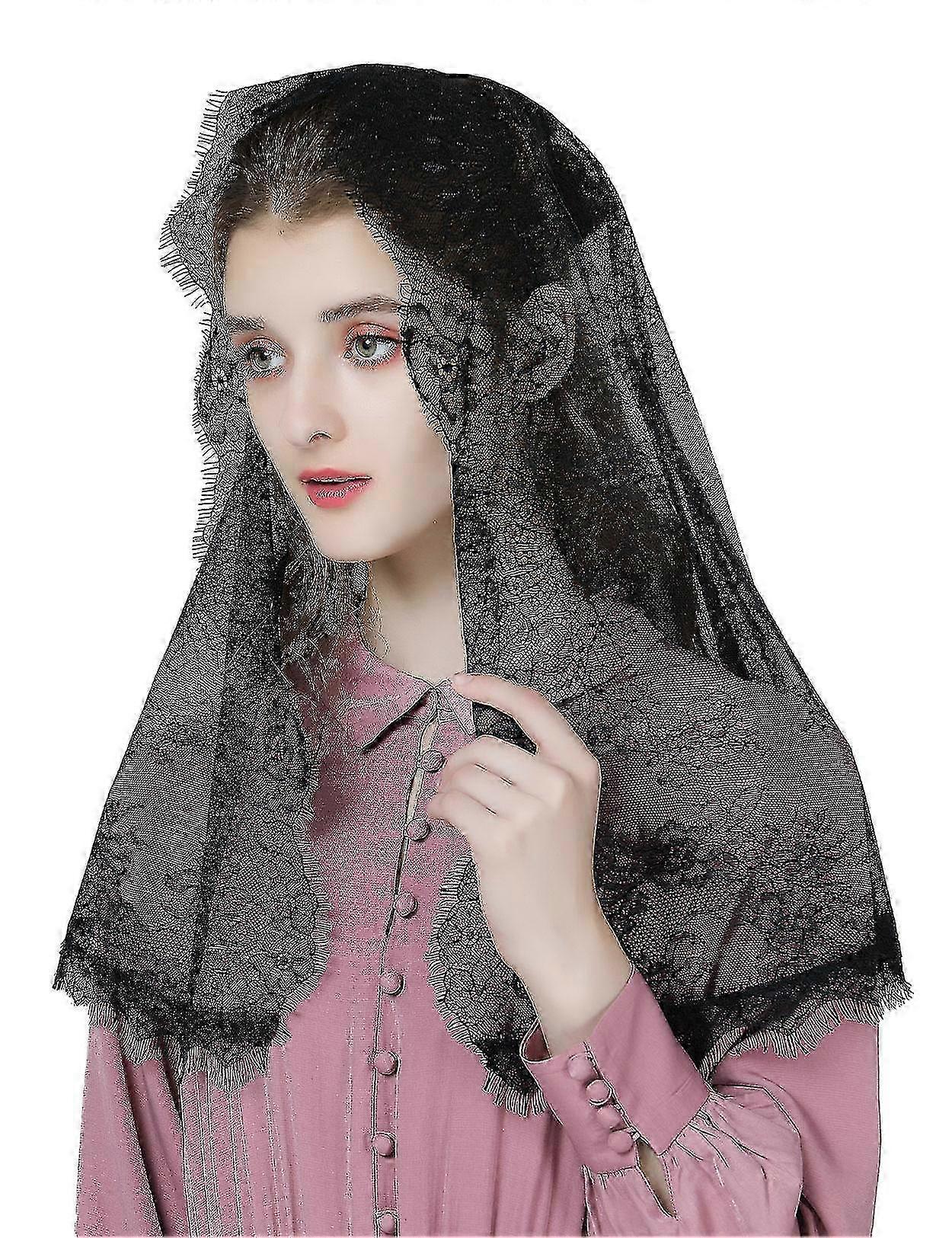 Infinity Mantilla Πέπλο για Καθολική Εκκλησία Λατινική Μαζική Τελετή Κοινωνίας Ναυτικό Μπλε V115