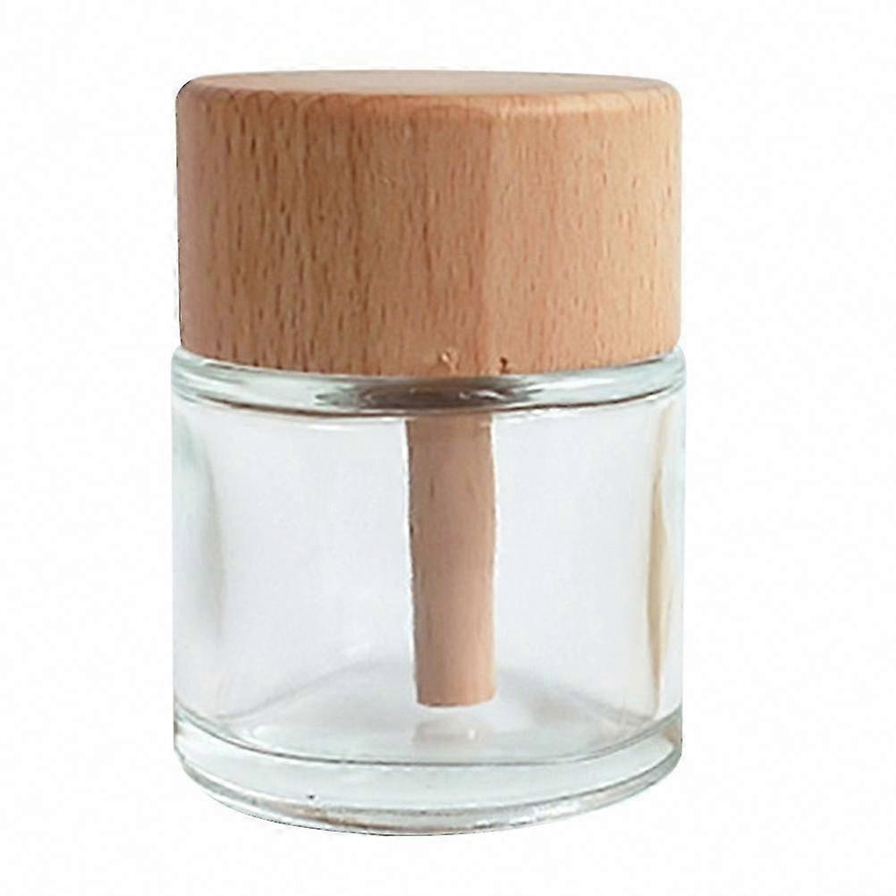1PC 60ml Solid Wood Lid Aromatherapy Essential Oil Diffuser Bottle (White)