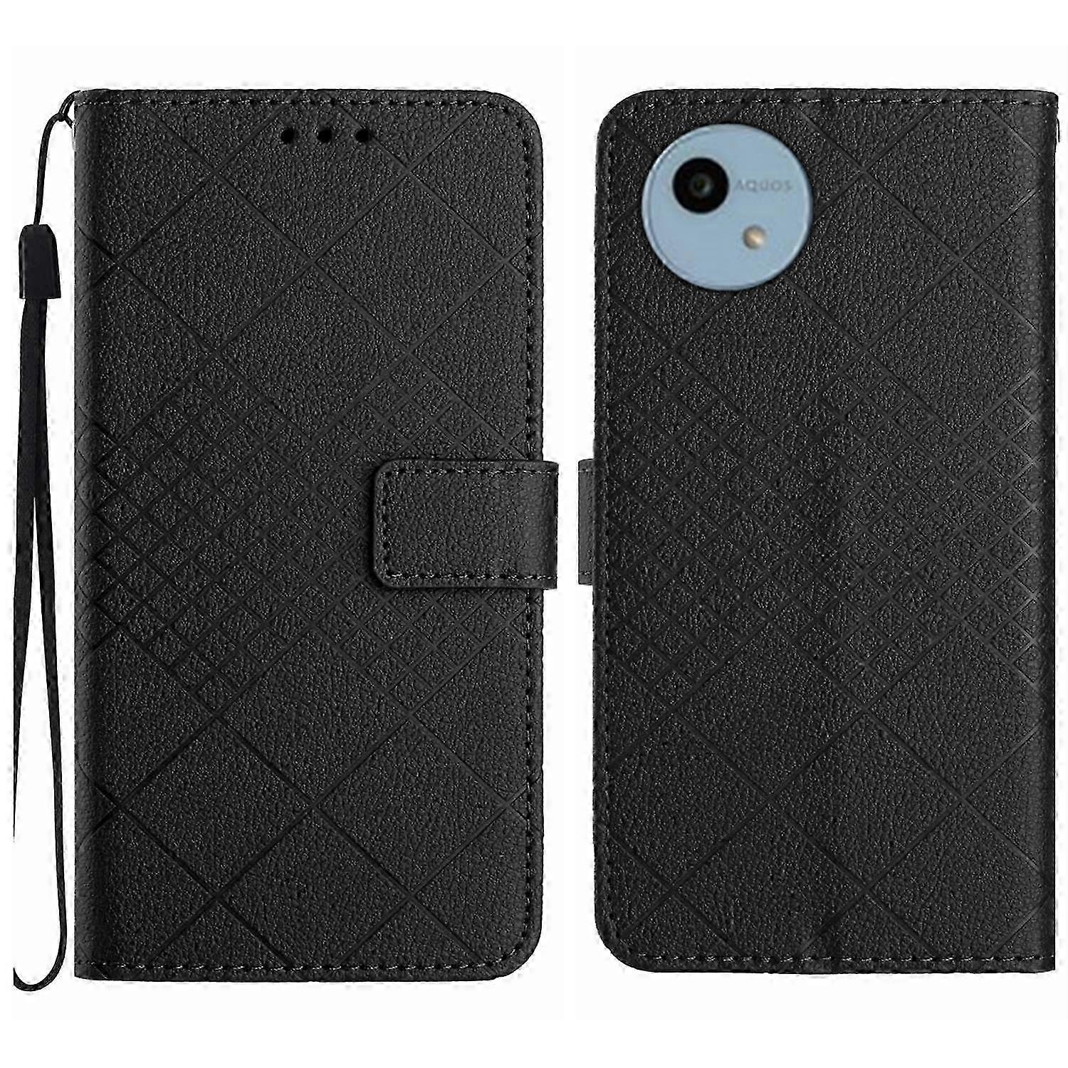 Rhombic Grid Texture Leather Phone Case 2025
