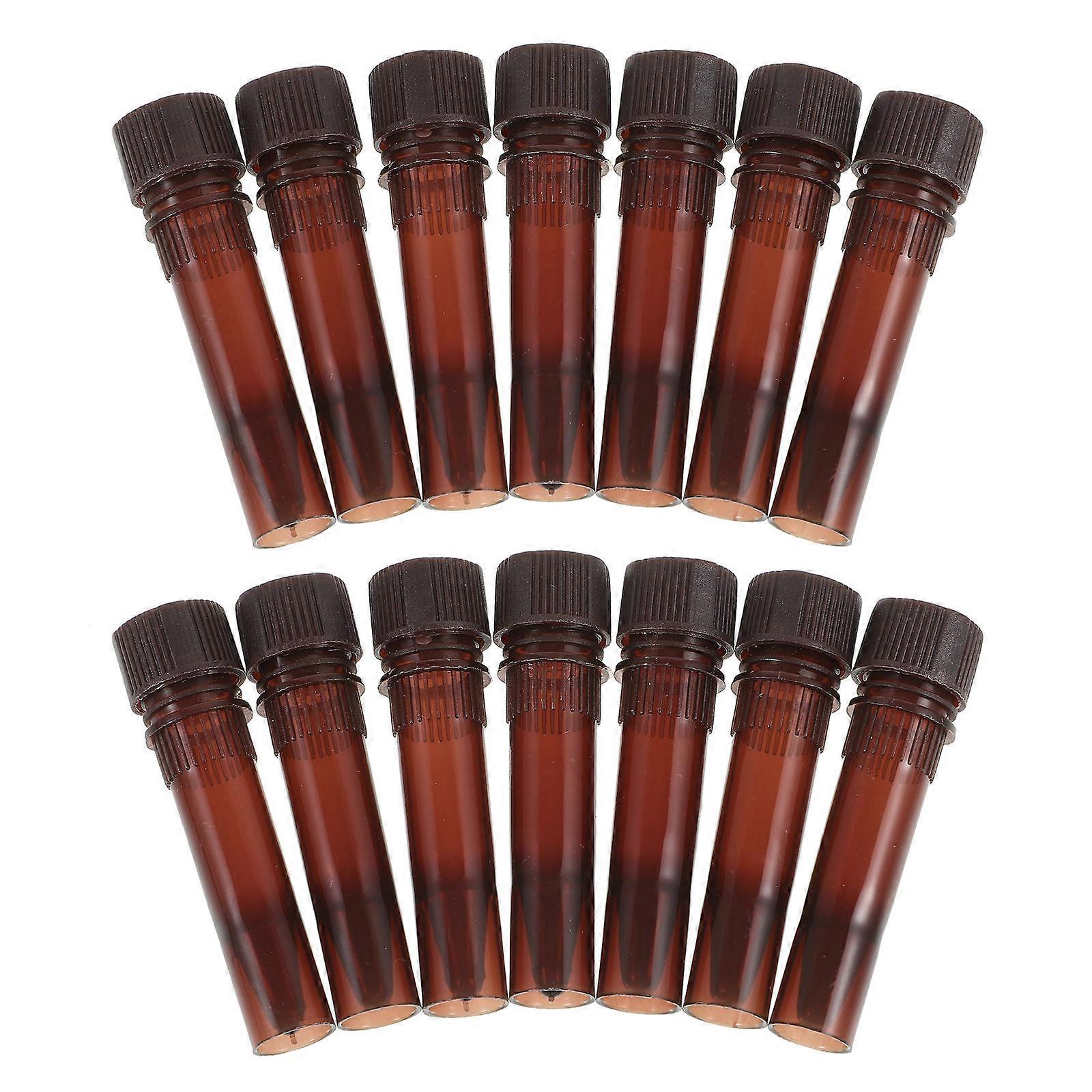 Brown Test Tubes Plastic Sampling Tubes for Storage 100Pcs Container