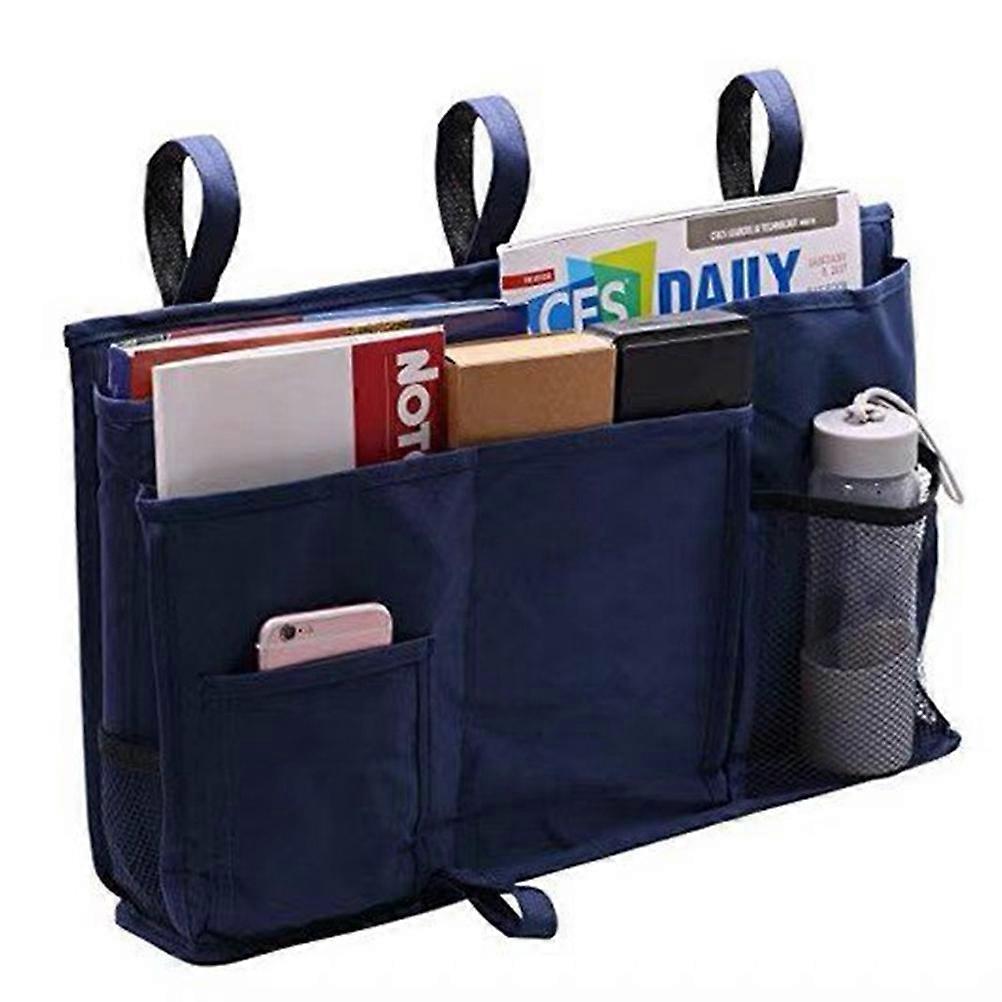 Navy Bedside Storage Pouch for Dormitory Bed Camper Organizing Sundries 1Set
