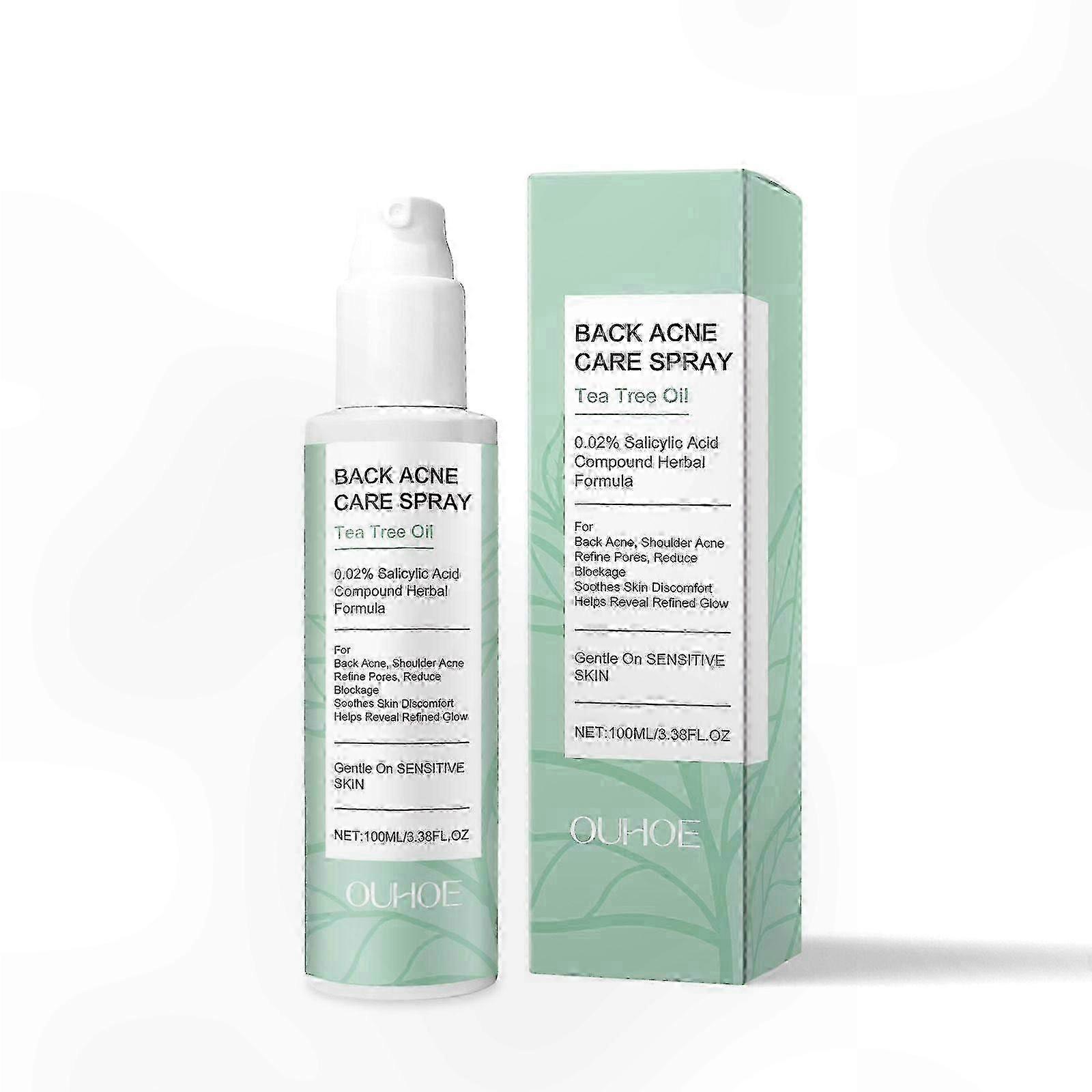 Body and Back Acne Spray with Salicylic Acid and Tea Tree Oil - Clearing, Soothing, and Hydrating Solution for All Skin Types