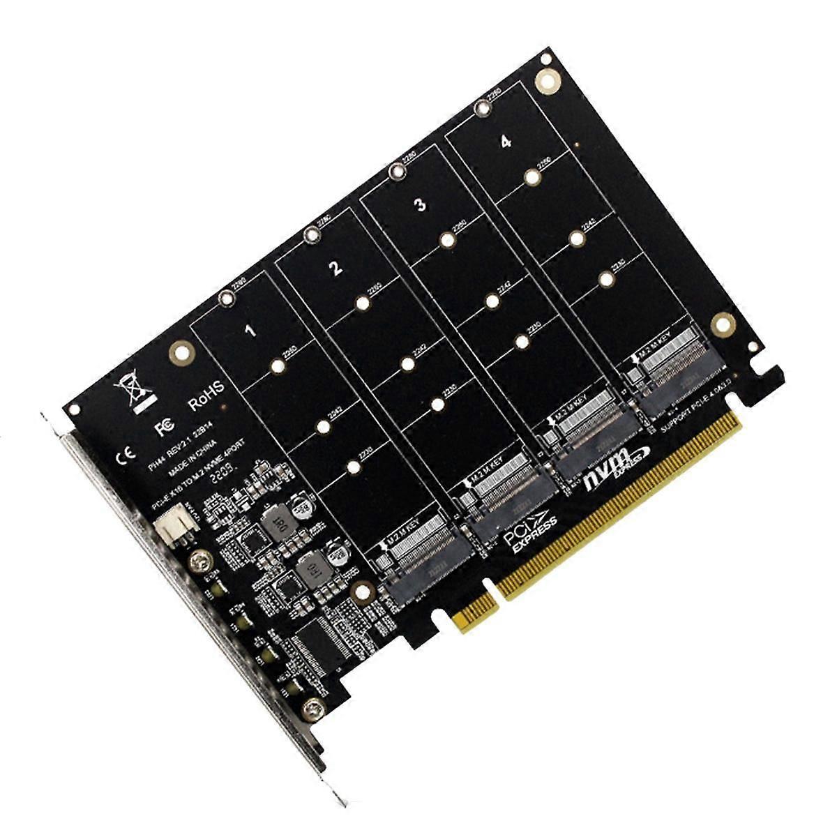 4 porte M.2 NVMe SSD a PCIE X16M chiave Hard Drive Converter Reader Scheda di espansione, 4 X 32Gbps Transfe