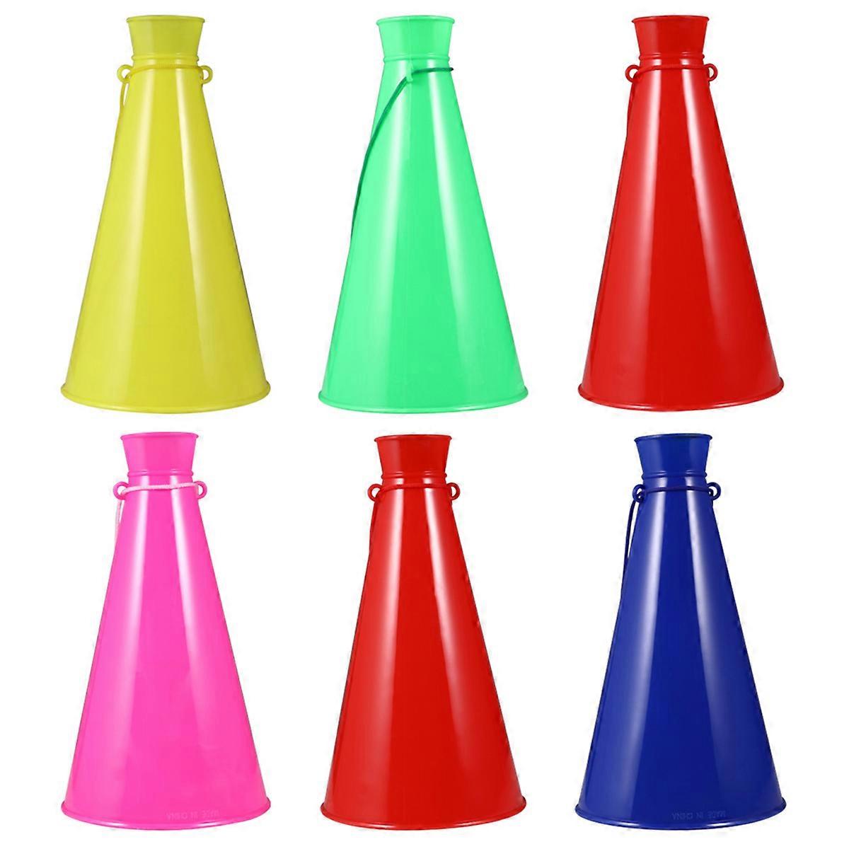 Cheering Horn Fan Trumpet for Playing 6Pcs Assorted Color Plastic Loudspeaker