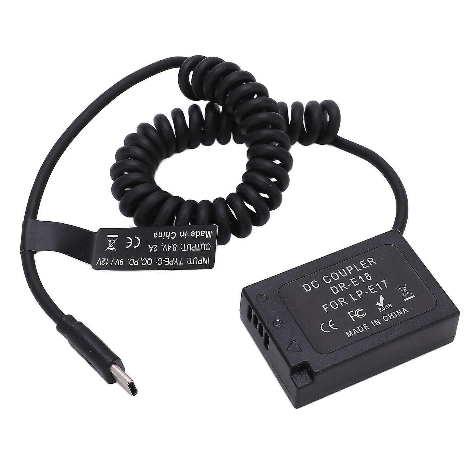 Type C LPE17 Full Decoding Dummy Battery DC Coupler Power Adapter for RP 760D 750D 800D Camera