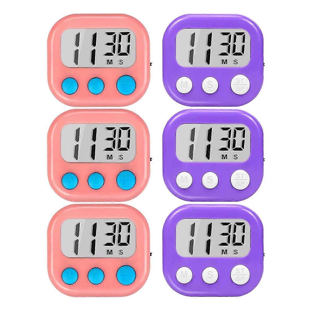 Classroom Timer for Teachers Kids Large Magnetic Digital Timer Teacher Supplies 6 Pack-Pink,