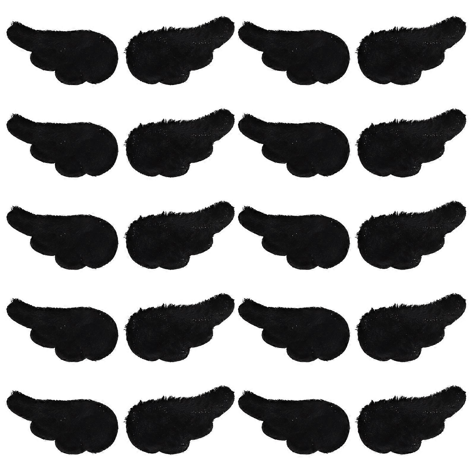 Black Toy Dolls Angel Wings for Craft 10Pairs Handmade Small Wings Ornaments