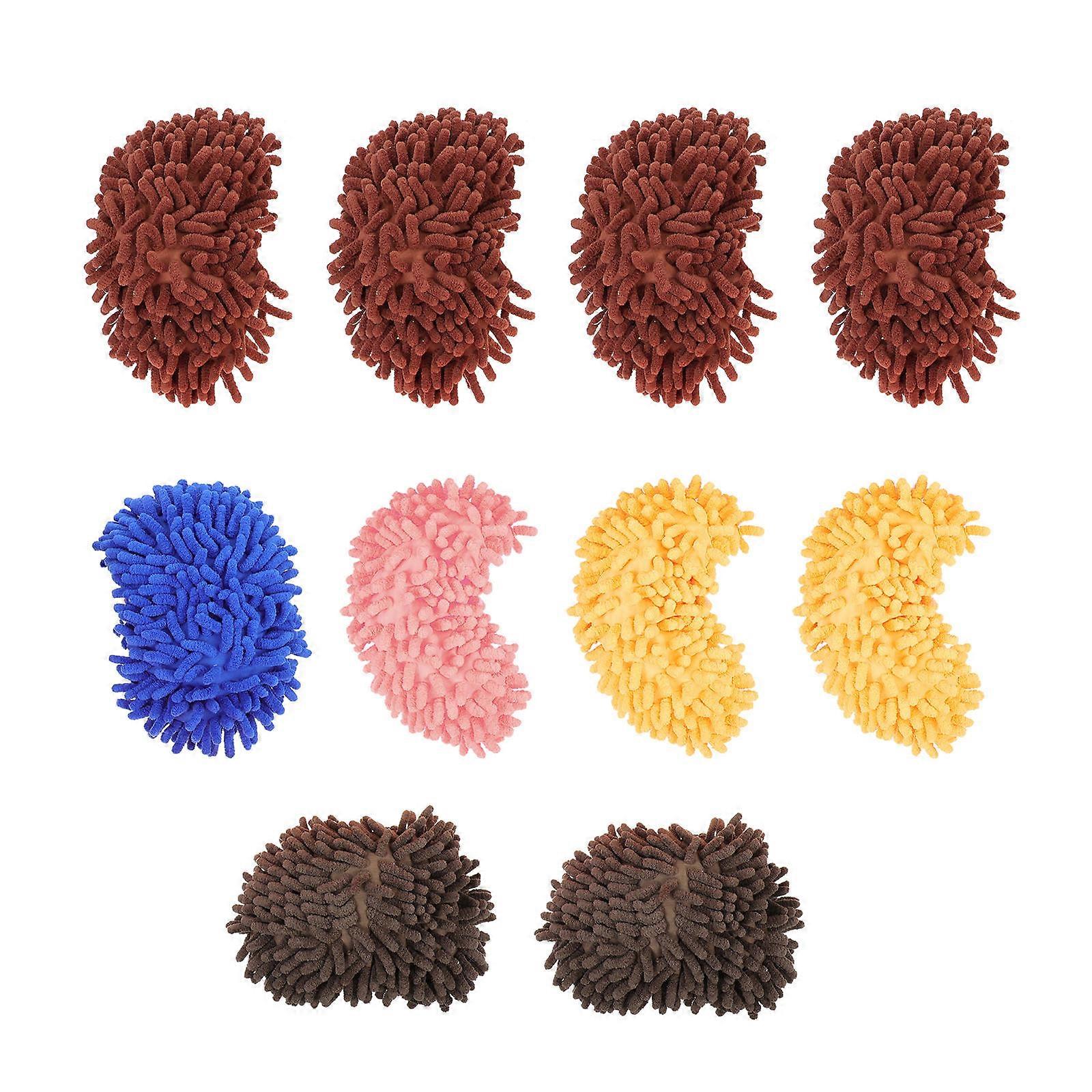 Mopping Shoe Cover 10Pcs Washable Shoes Covers For Home Cleaning Assorted Color Non-abrasive Durable Floor Cleaning