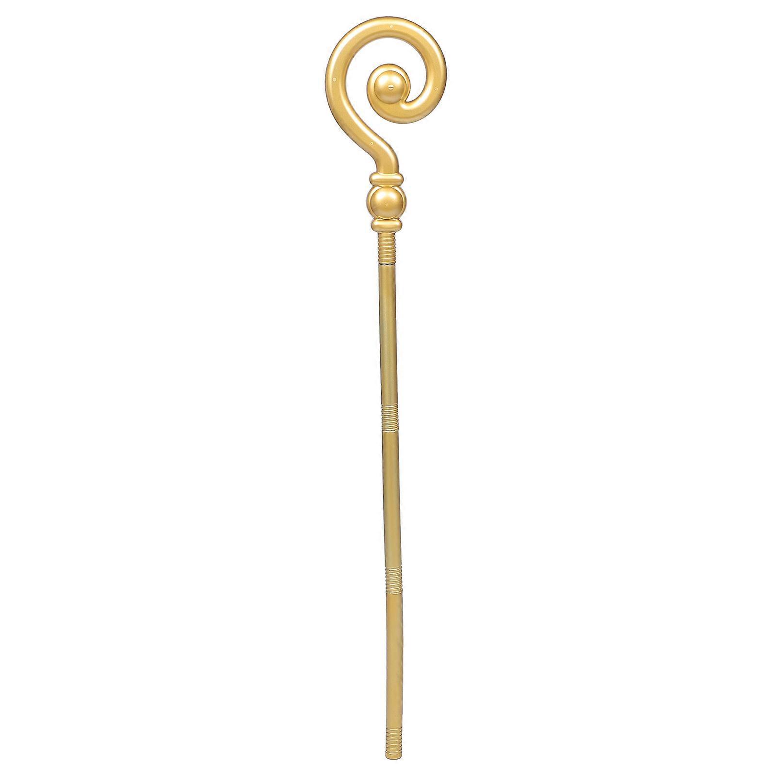 Simulation Wand Prop for Stage Performance Golden Plastic Role Play Use 1Pcs