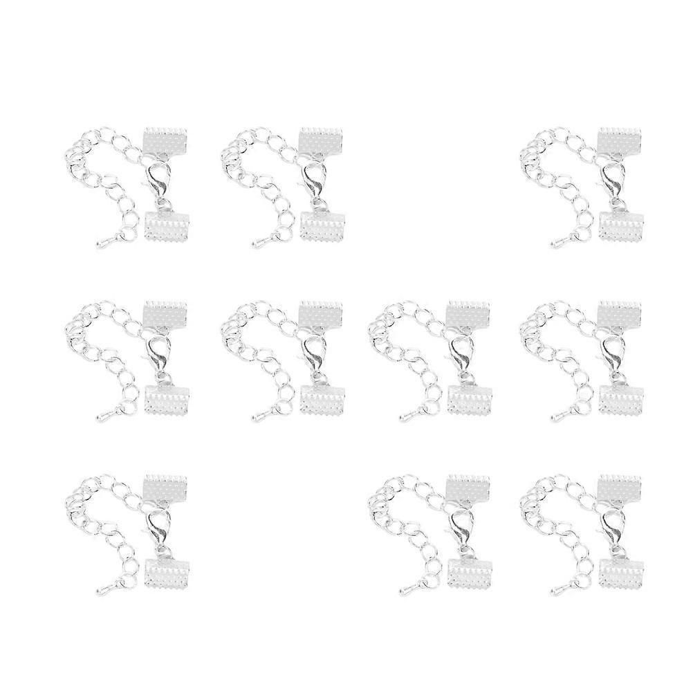 Plated Ribbon Ends 10Pcs Fastener Clasps for Sewing Use