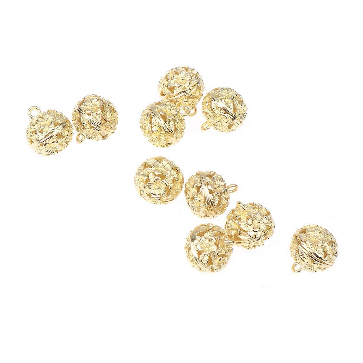 Convallaria Hollow Pendant for Decoration 10Pcs DIY Pendants Yellow
