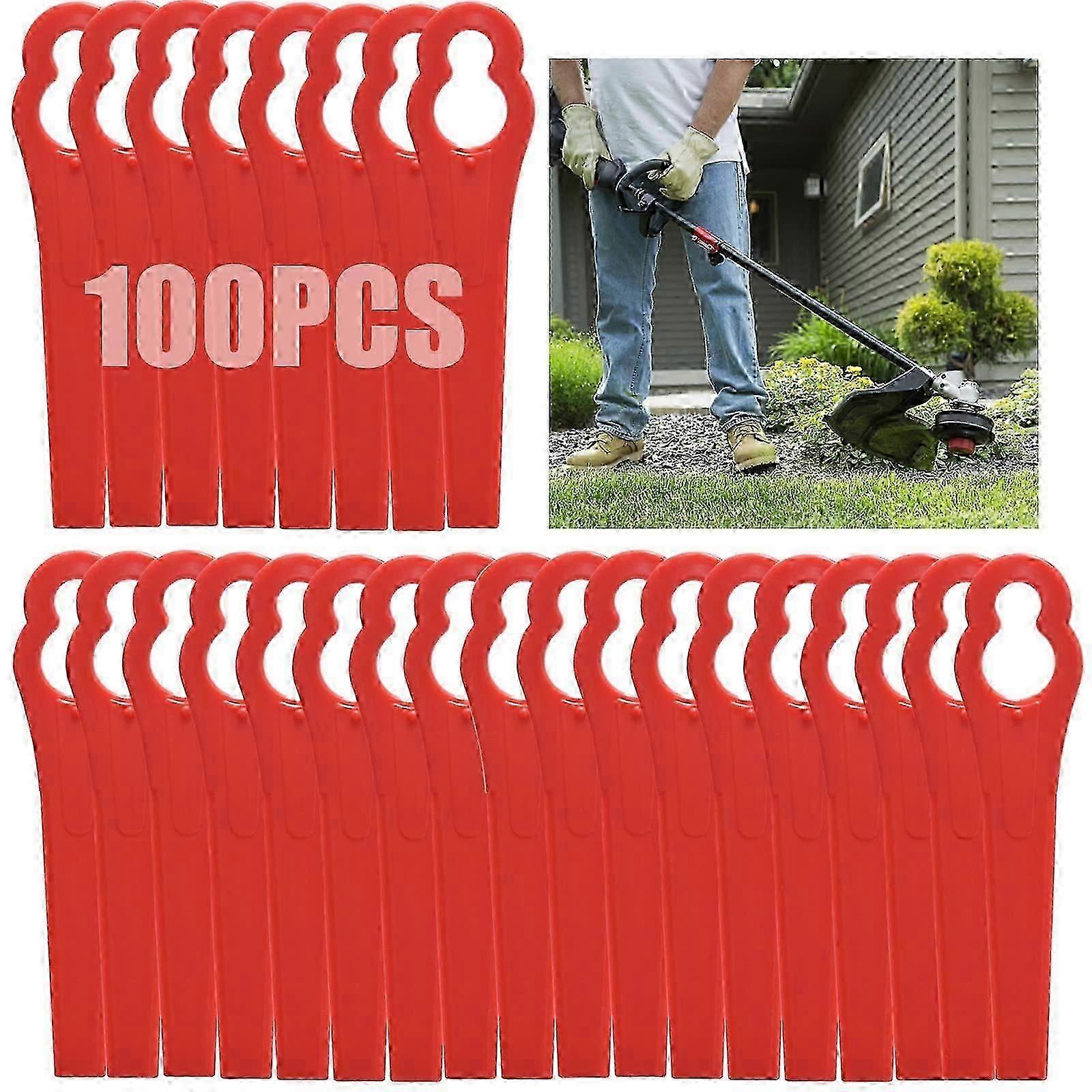 100 Pcs Plastic Grass Trimmer Blades, Cordless Strimmer Blades 83 mm Lawn Mower Cutting Blades Garden Mower