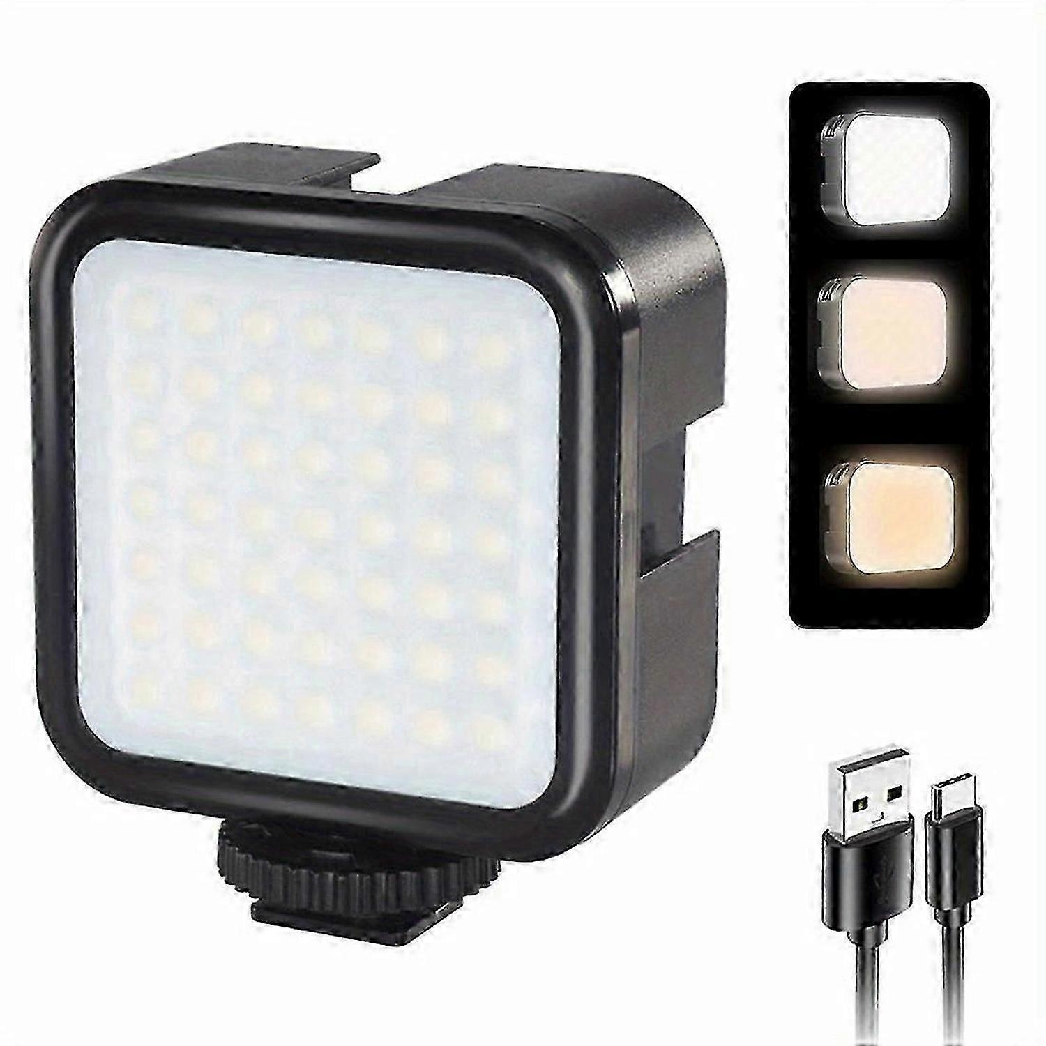 1pc SmallRig 62 LED Video Light - Portable Camera Lights with Rechargeable 1200mAh Battery, 2700-6500K Color Temperature, 3 Cold Shoe Mounts, and High