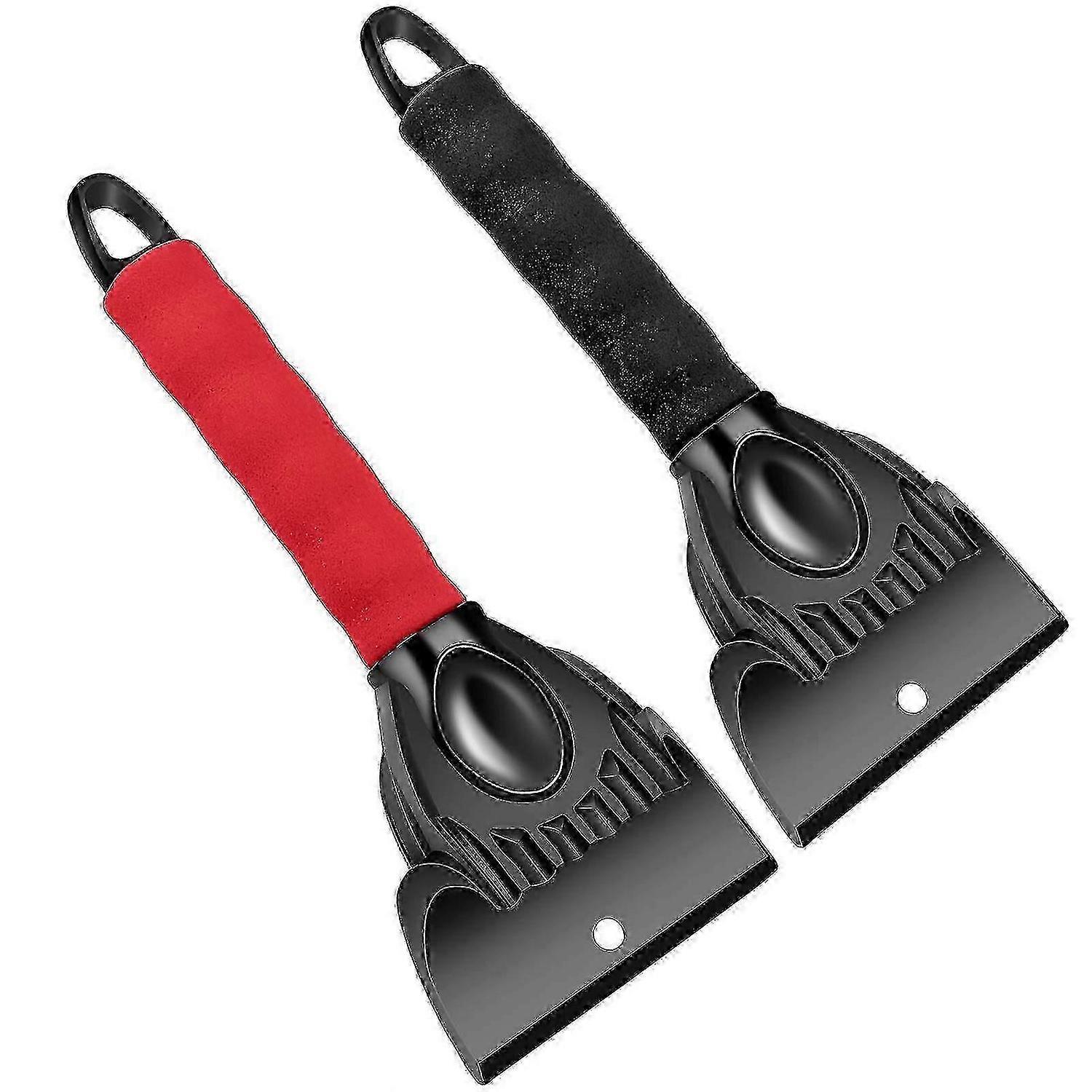 Snow Scrapers, Car Windshield Ice Scraper, Ice Scraper and Windscreen Broom Winter Tool with Non-Slip Handle, No Scratch Snow Brush, 2 Pieces