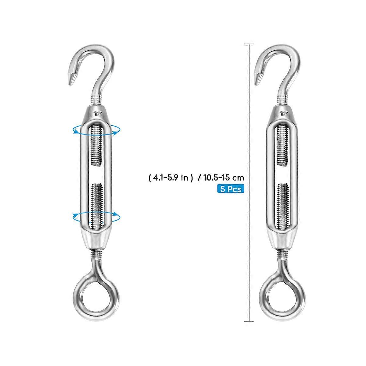 Heavy Duty Turnbuckle Wire 5Pcs for Tensioning Systems Outdoors and Indoors Using Quality Stainless Steel