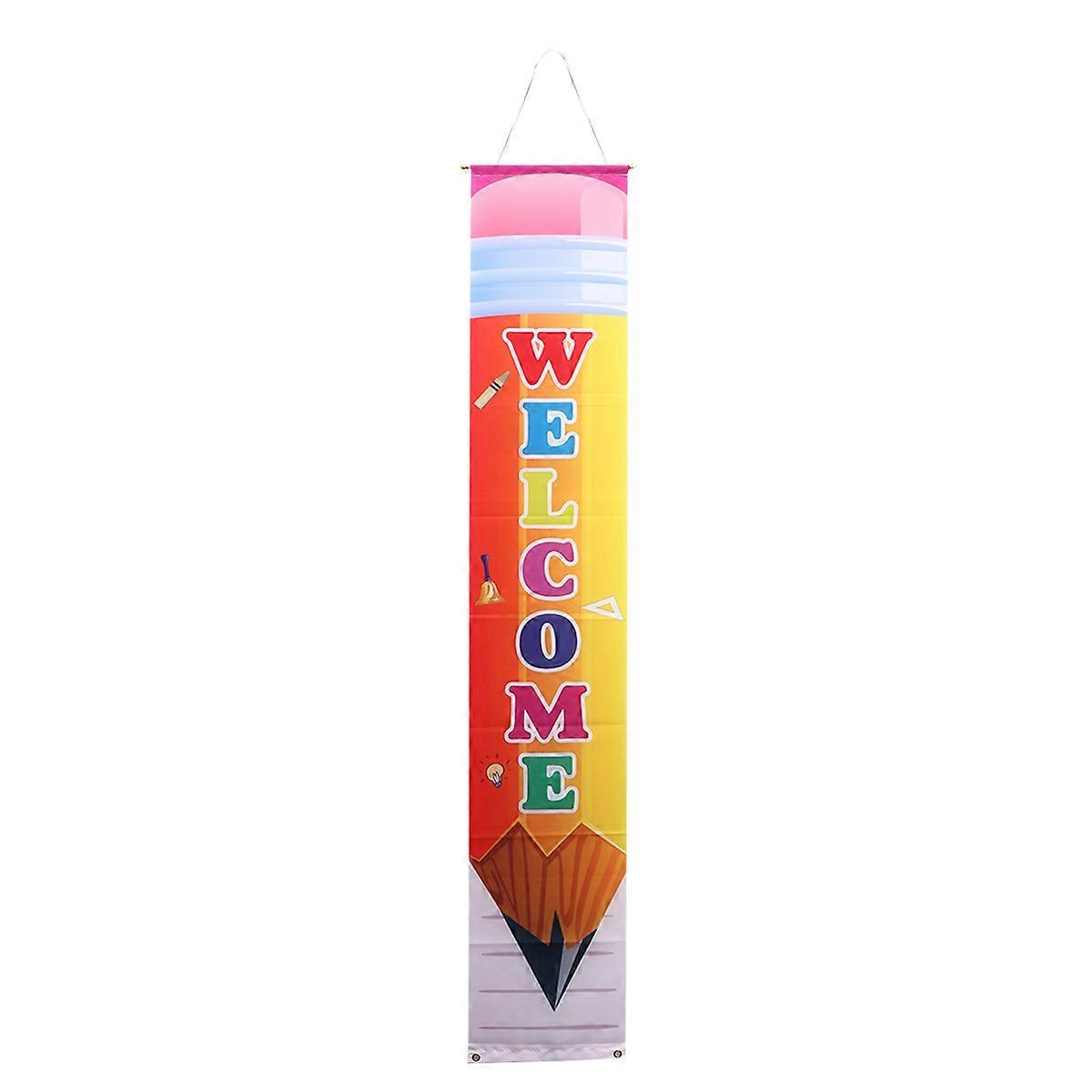 Classroom Students Banner Rectangular Polyester School Day Party Decor Reunion 180x32 5cm 1 Pair