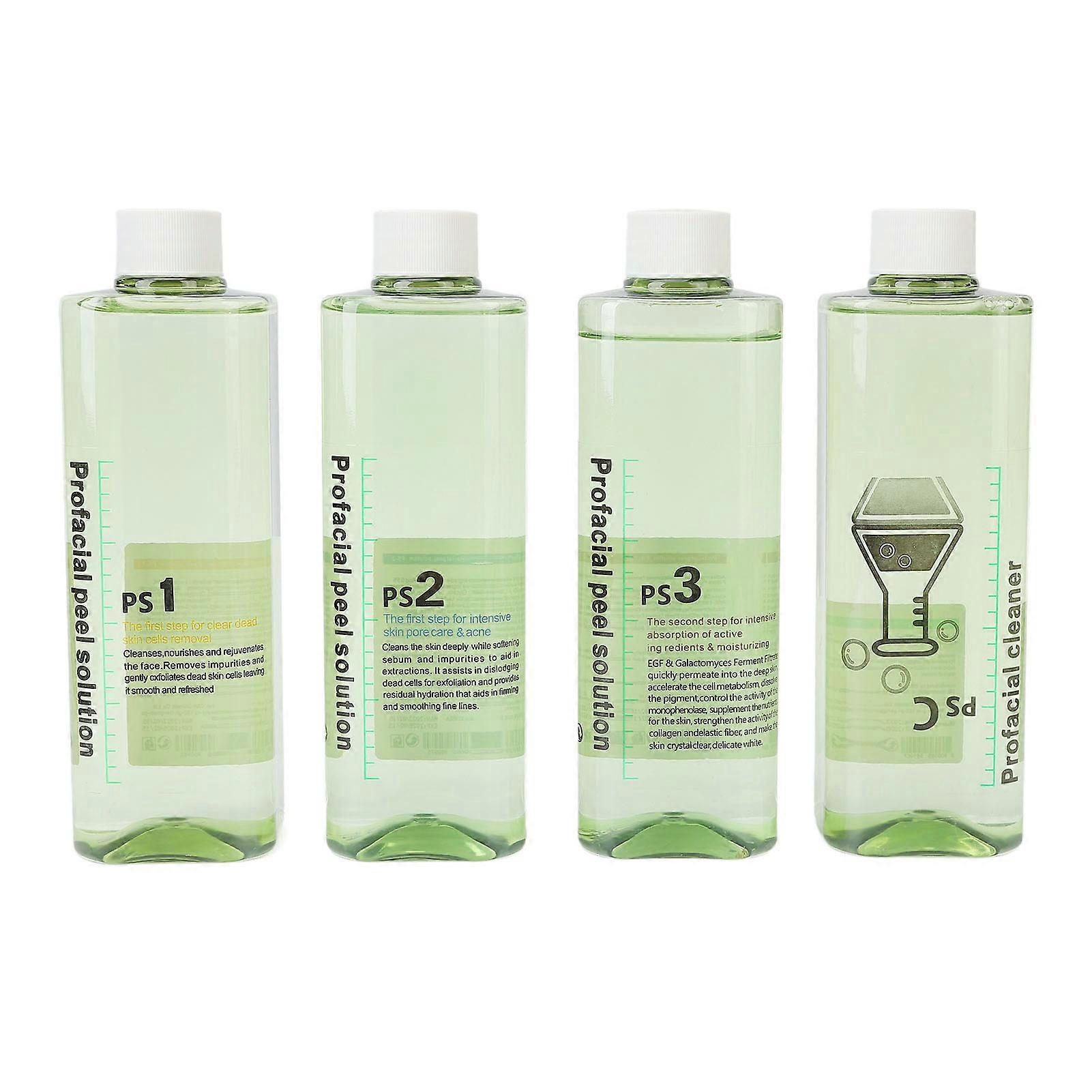 Lot de 4 sérums exfoliants pour le visage, pour machine de dermabrasion, solution d'hydrodermabrasion nettoyante en profondeur