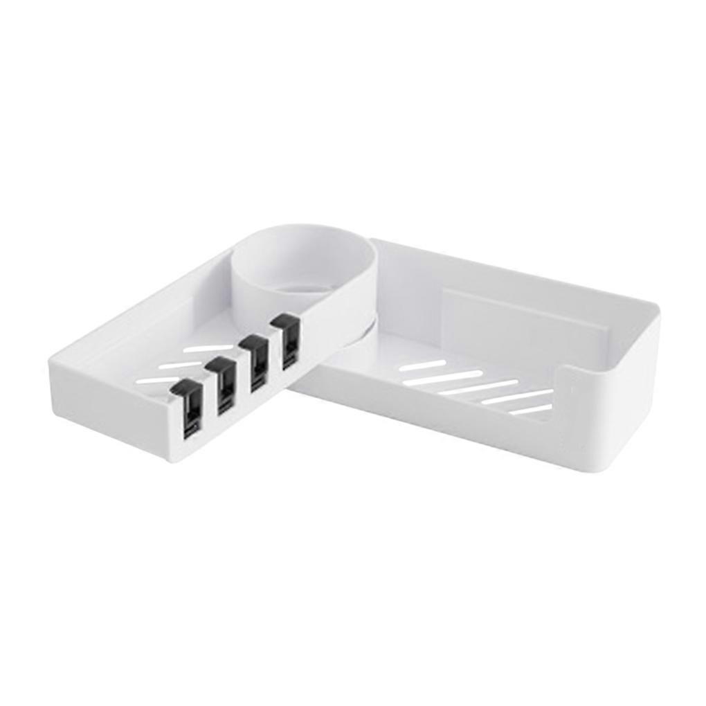 Bathroom Wall Mounted Shelf Shower Item Storage Rack Bathing Wall Holder Plastic Rotating Drain Shelf