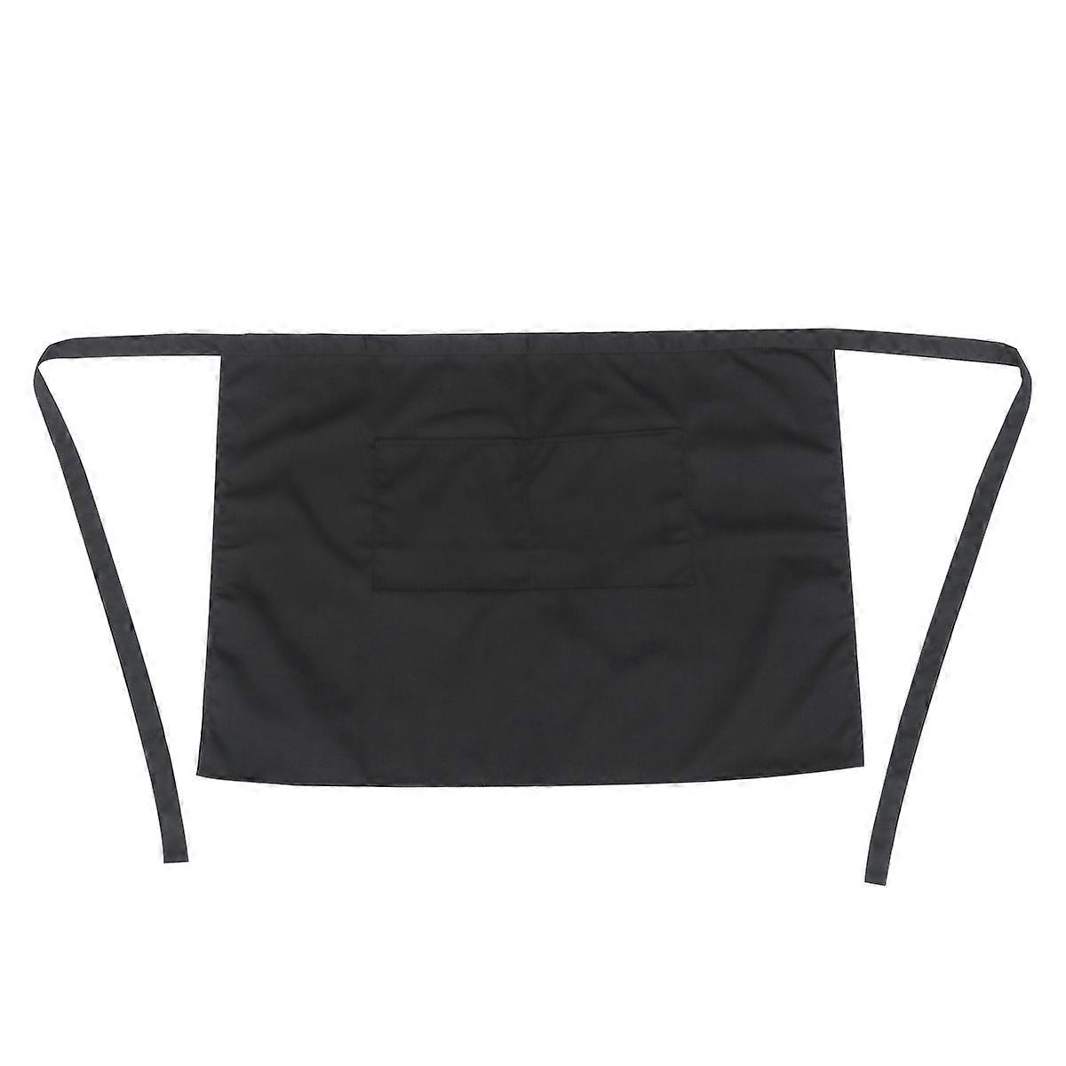 Kitchen Waist Apron with Pockets for Cooking Use Black