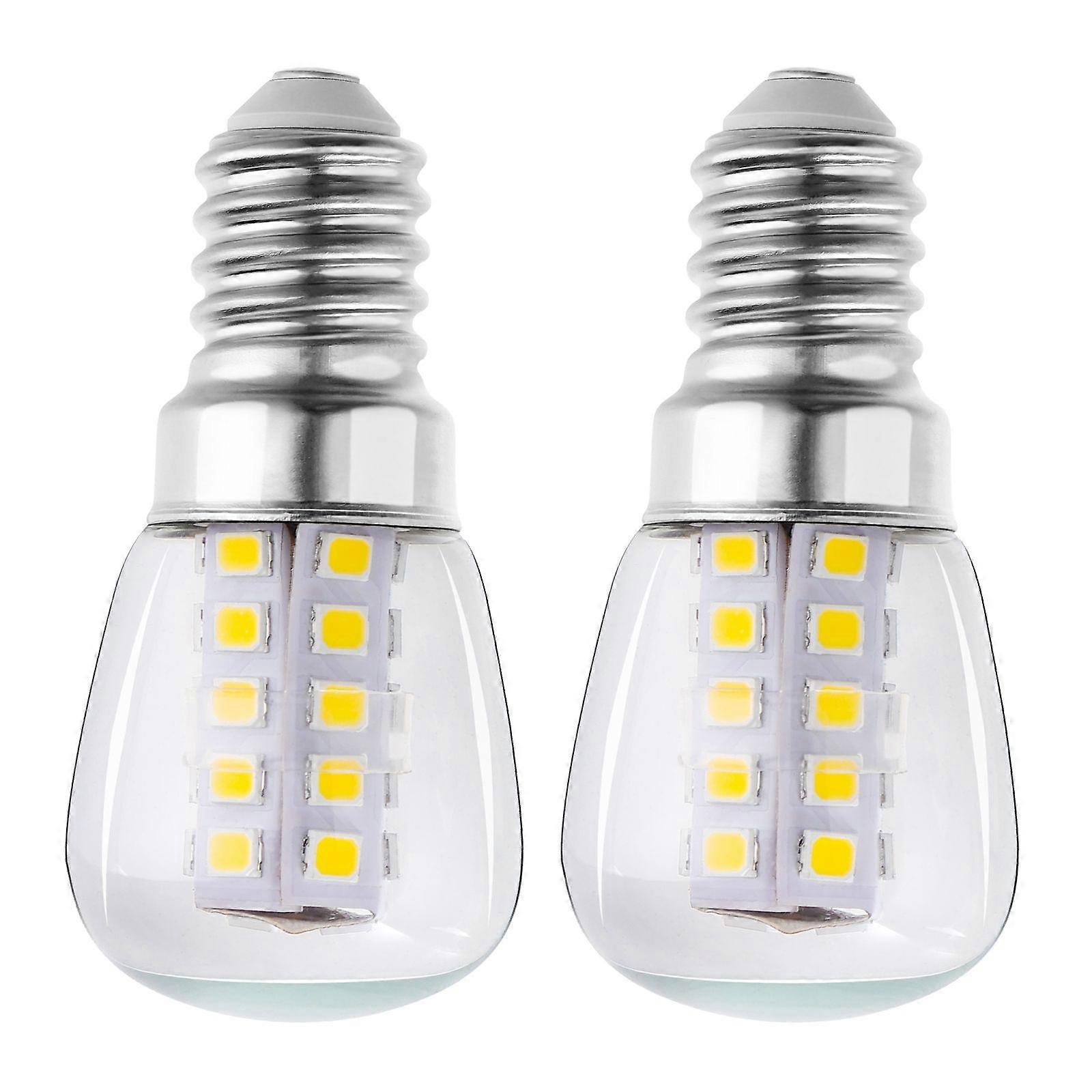 OSALADI 2PCS 3W Refrigerator Bulb E14 LED Corn Light Replacement Fridge Warm White Light Bulb
