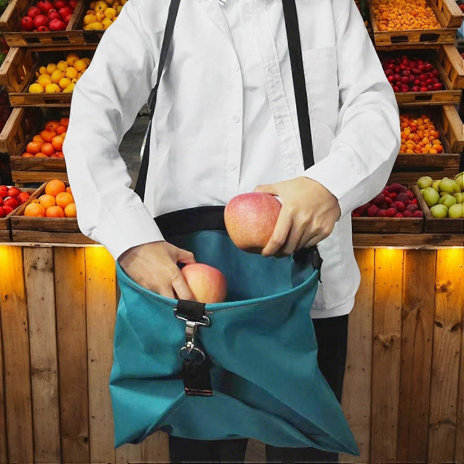 Gardening Apron with Fruit Storage Pouch | Quick Release Garden Bag for Berry Picking and Outdoor Weeding Activities