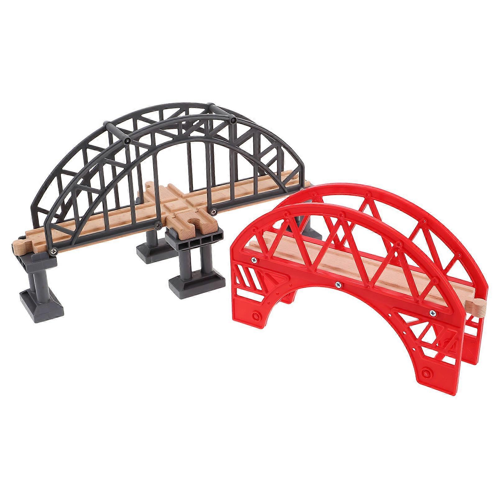 Plastic Train Bridge Pier Four Pcs Set Ideal For Toys And Train Sets In Home And Kindergarten Enhanced With Spatial Thinking Functionality