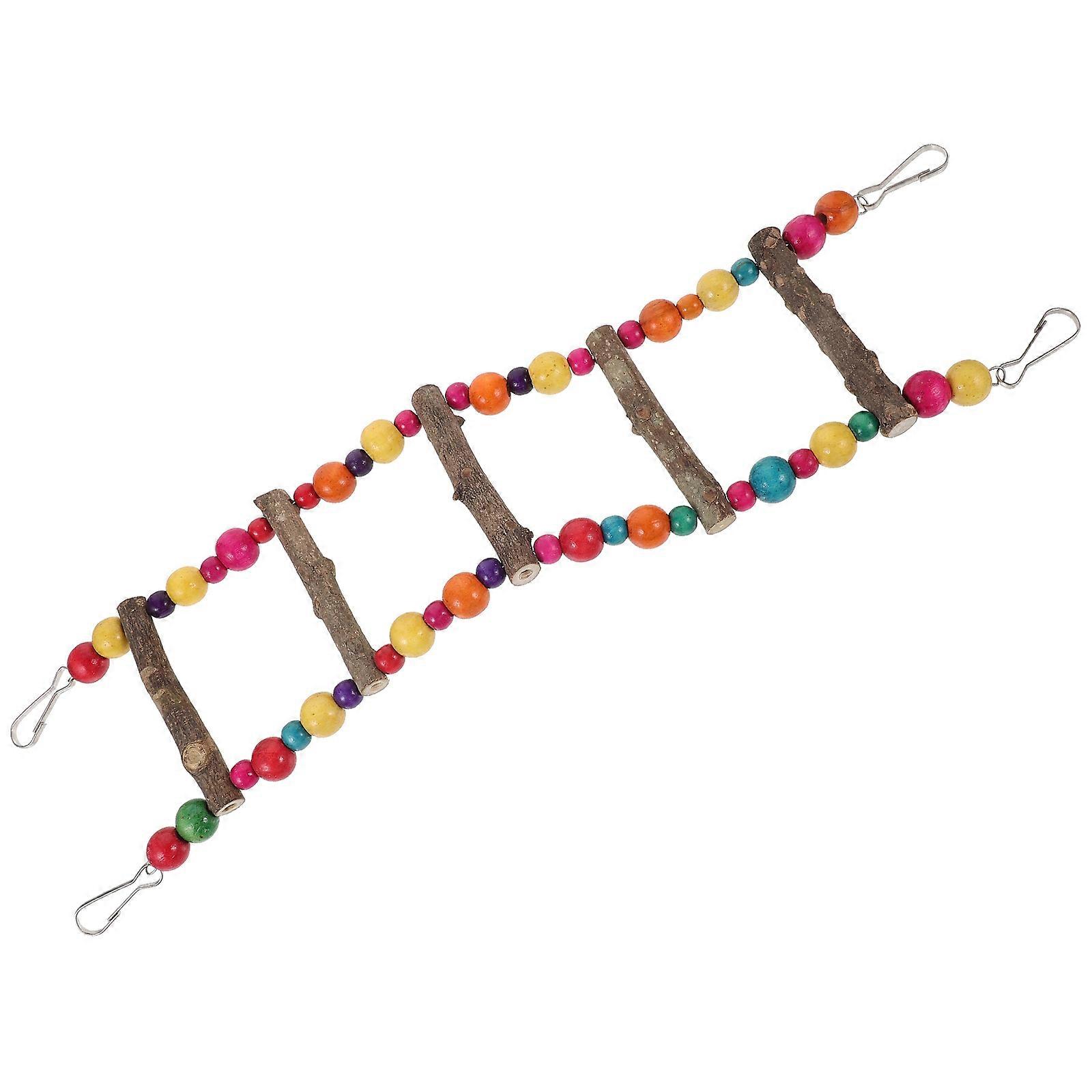 Bird Ladder Toy Wooden Parrot Climbing Ladder for Training 2Pcs Colorful