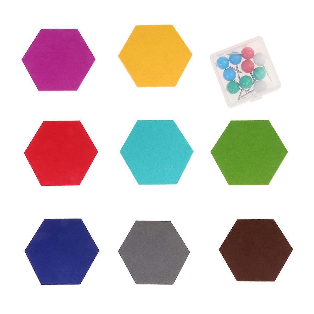 Wall Stickers Felt Memo Board for Decoration Use 16Pcs Hexagon Felt Tiles