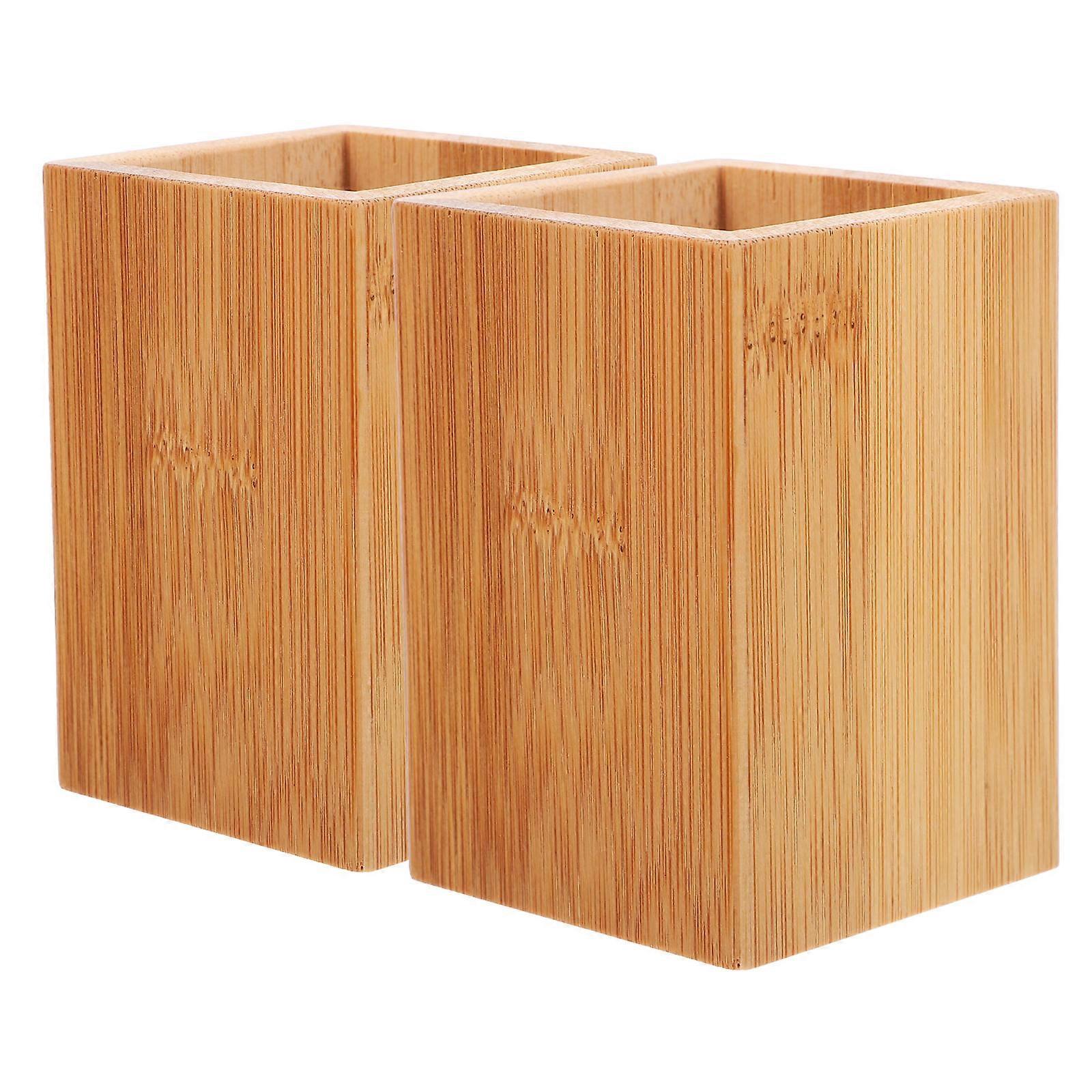 Stationery Holder Bamboo Pot for Desk Use 6Pcs Set Multi Color