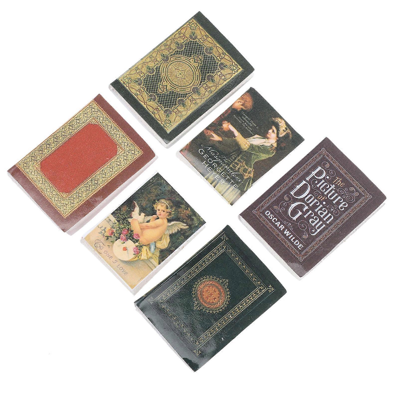 Miniature Book Decor Mini Retro Books for Decor 12Pcs Decorative Models