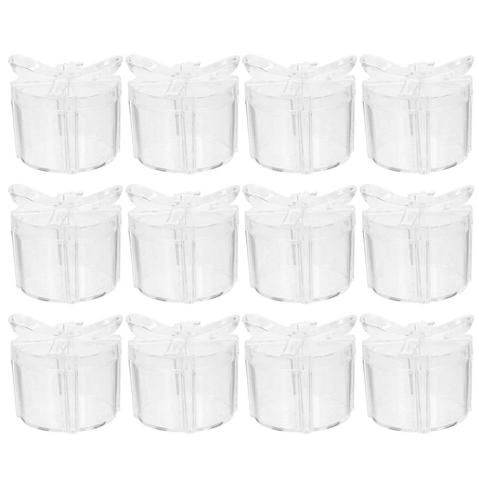 Party Favor Containers Cupcake Packaging Boxes Rectangular Lid Design ABS Material 12Pcs