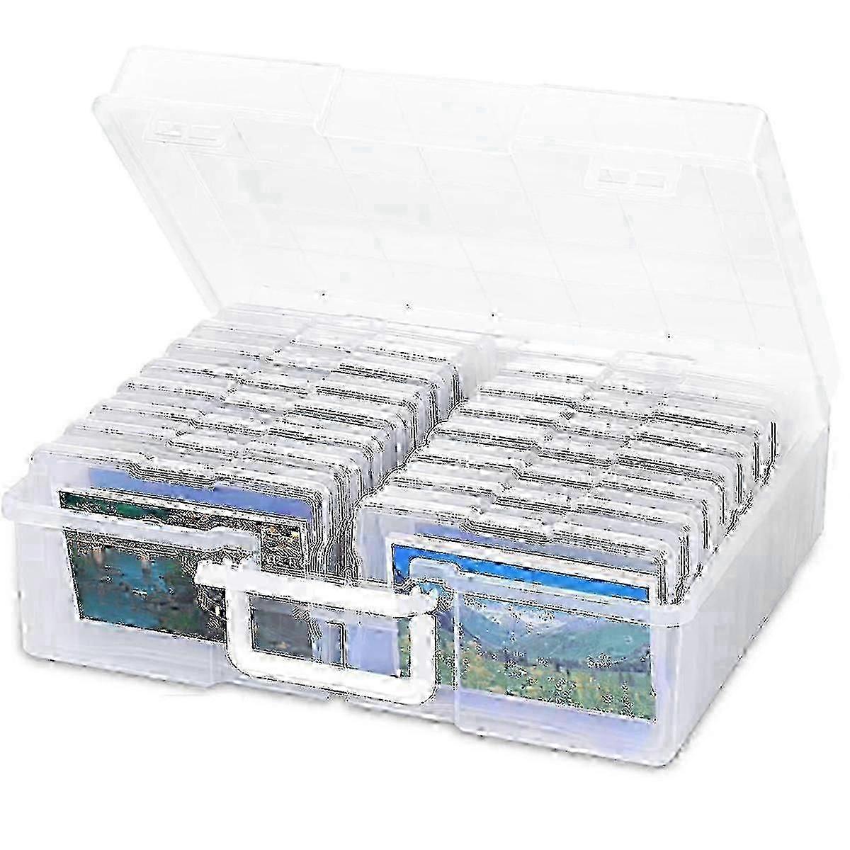 Portable Photo Box with 16 Compartments for Organizing Memories - Universal Storage Solution for Photos