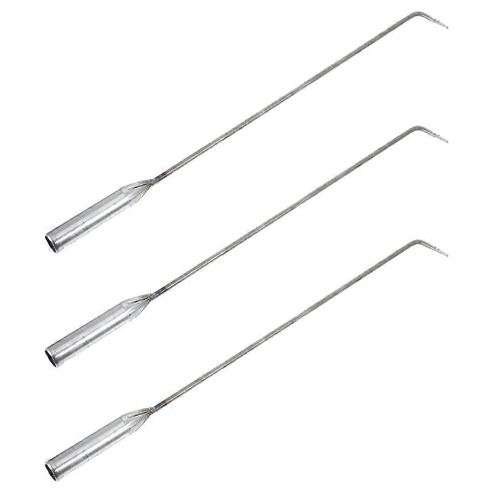 Fireplace Fire Pit Tool Indoor Fireplace Tools Camping Silver Iron for Bonfire 3Pcs