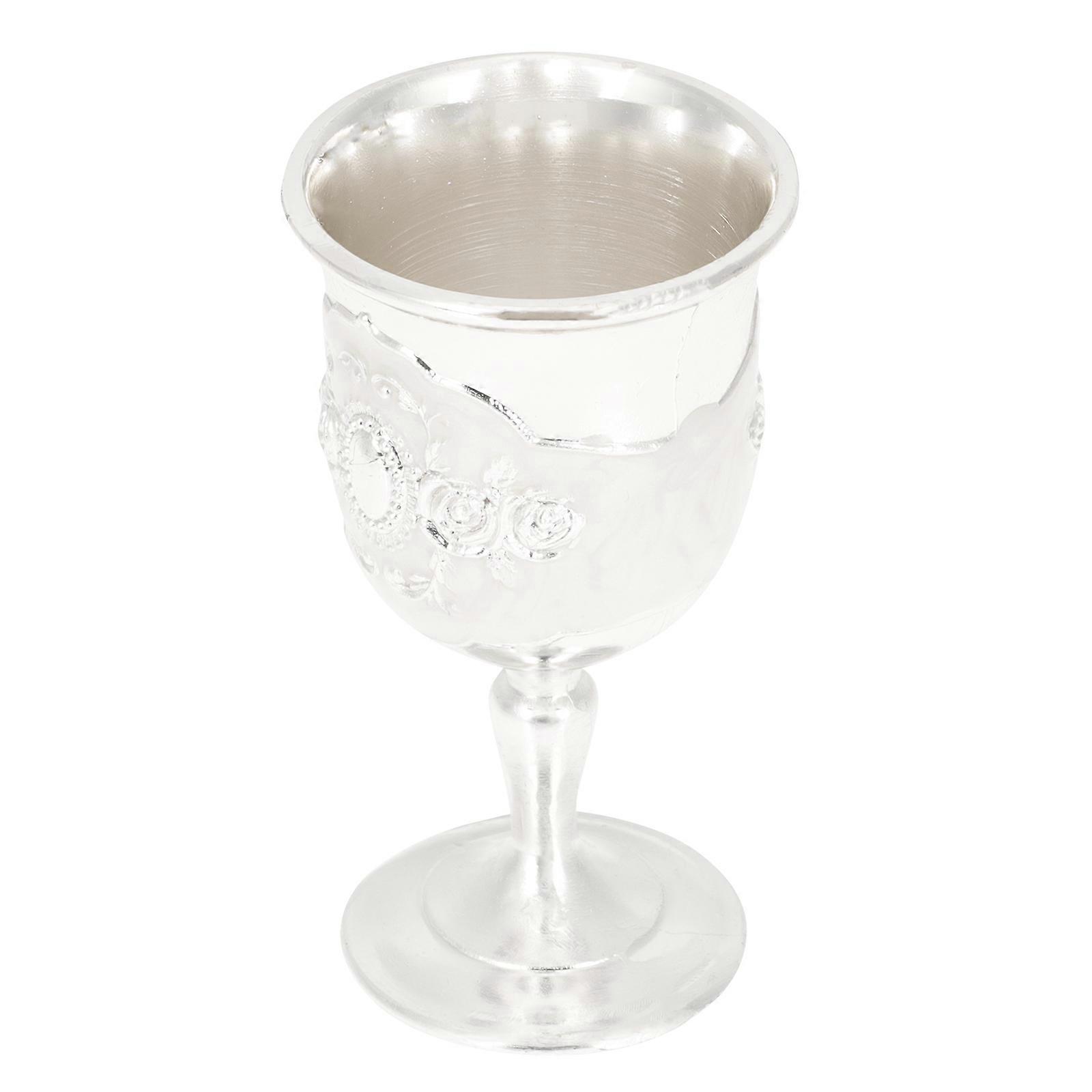 Zinc Alloy Wine Goblet Decorative Wine Cup for Home Use Vintage Embossed Design
