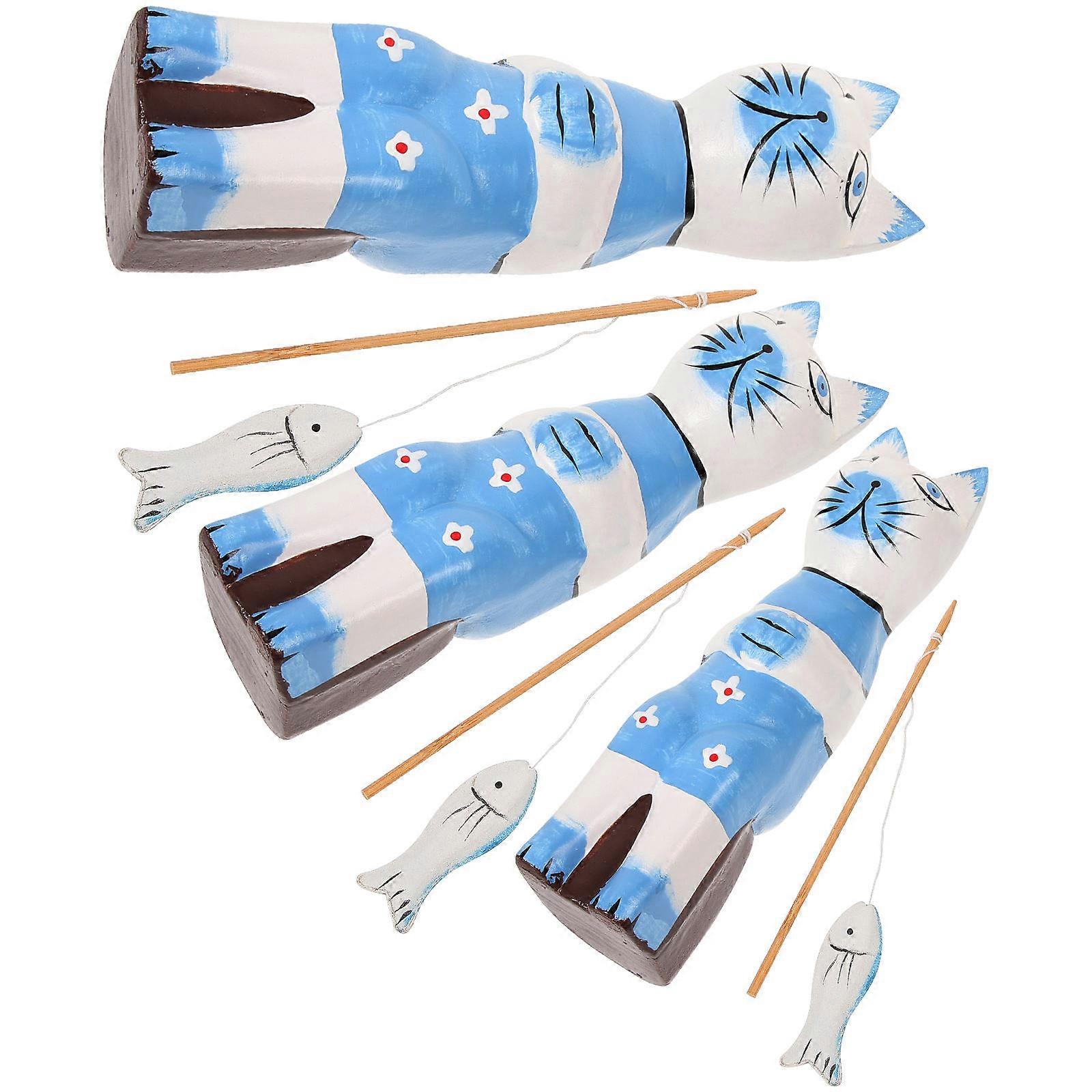 Craft Desktop Ornament Wooden Decoration 3Sets Set