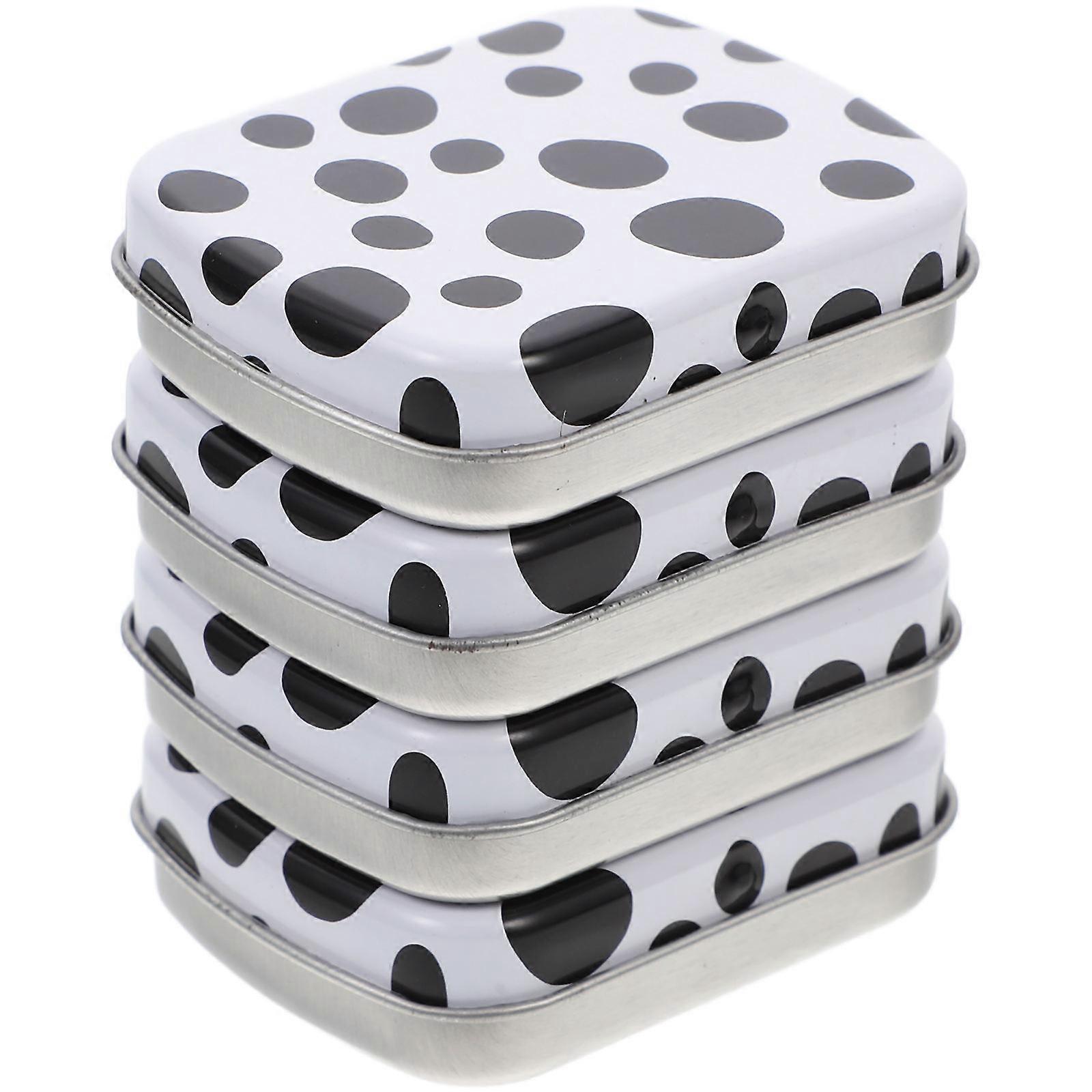 Mini Tin Box Cute Cow Pattern for Storage 8Pcs Small Candy and Jewelry Box