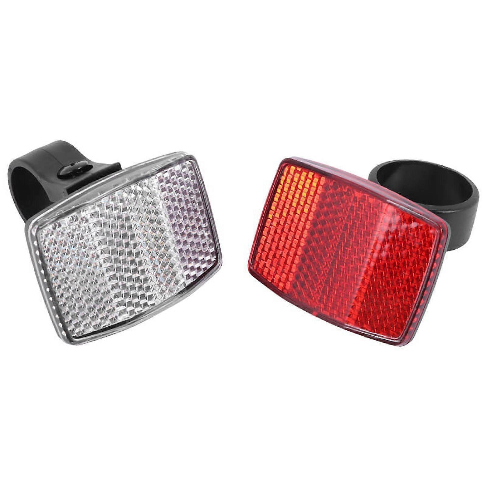 1 Pair Cycle Bicycle Bike Light Reflector Rear Front For Handlebar & Saddle Bar