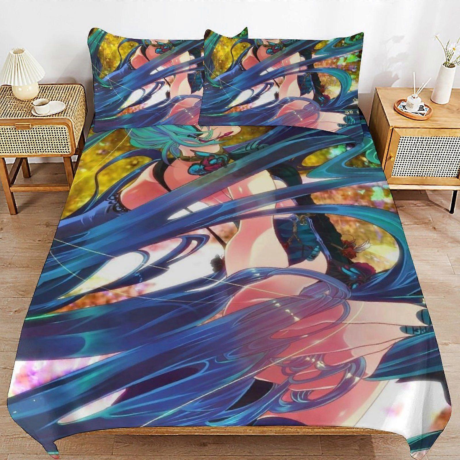 a394 Hatsune Miku Practical Zip Design Smooth Touch Soft Finish Long Use Duvet Cover Sets for Everyday Rest b394